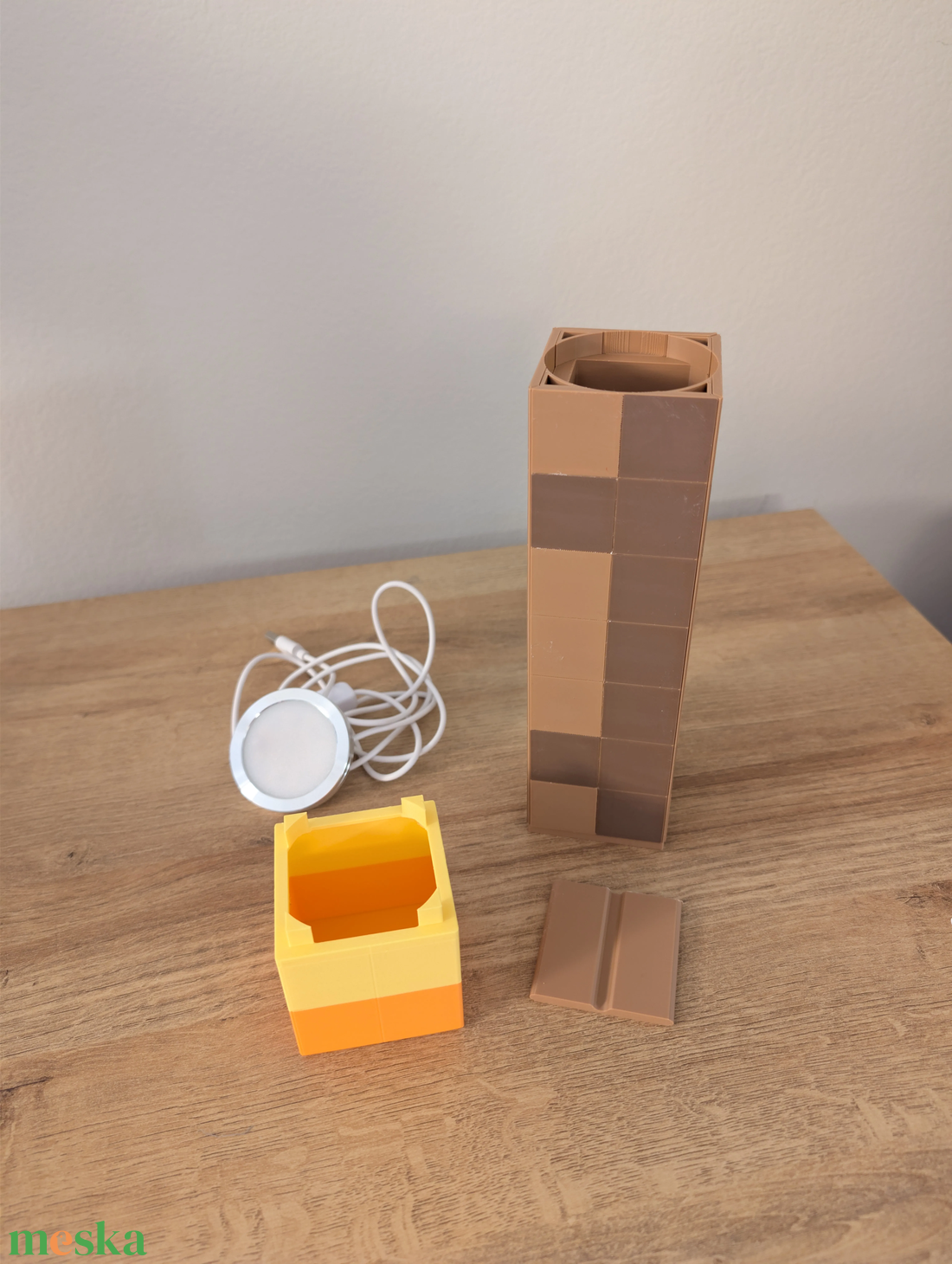 Minecraft stílusú fáklya lámpa � 3D nyomtatott LED éjszakai fény - otthon & életmód - lámpa - hangulatlámpa - Meska.hu