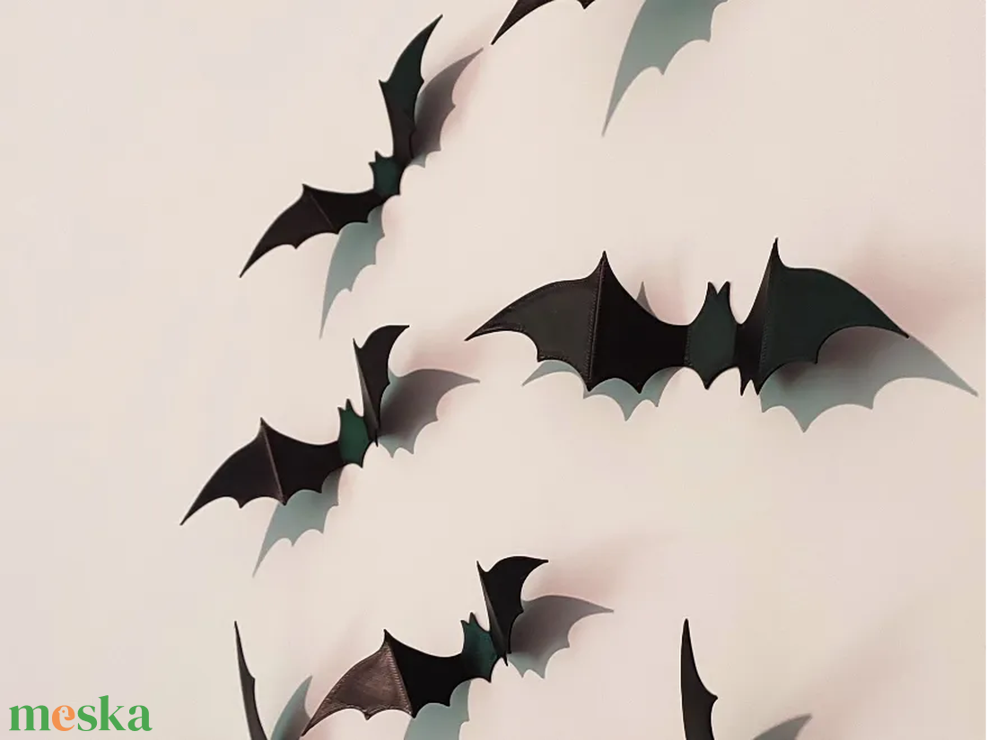 Halloweeni denevér fali dekoráció csomag - otthon & életmód - dekoráció - ajtó- és ablak dekoráció - ablakdísz - Meska.hu