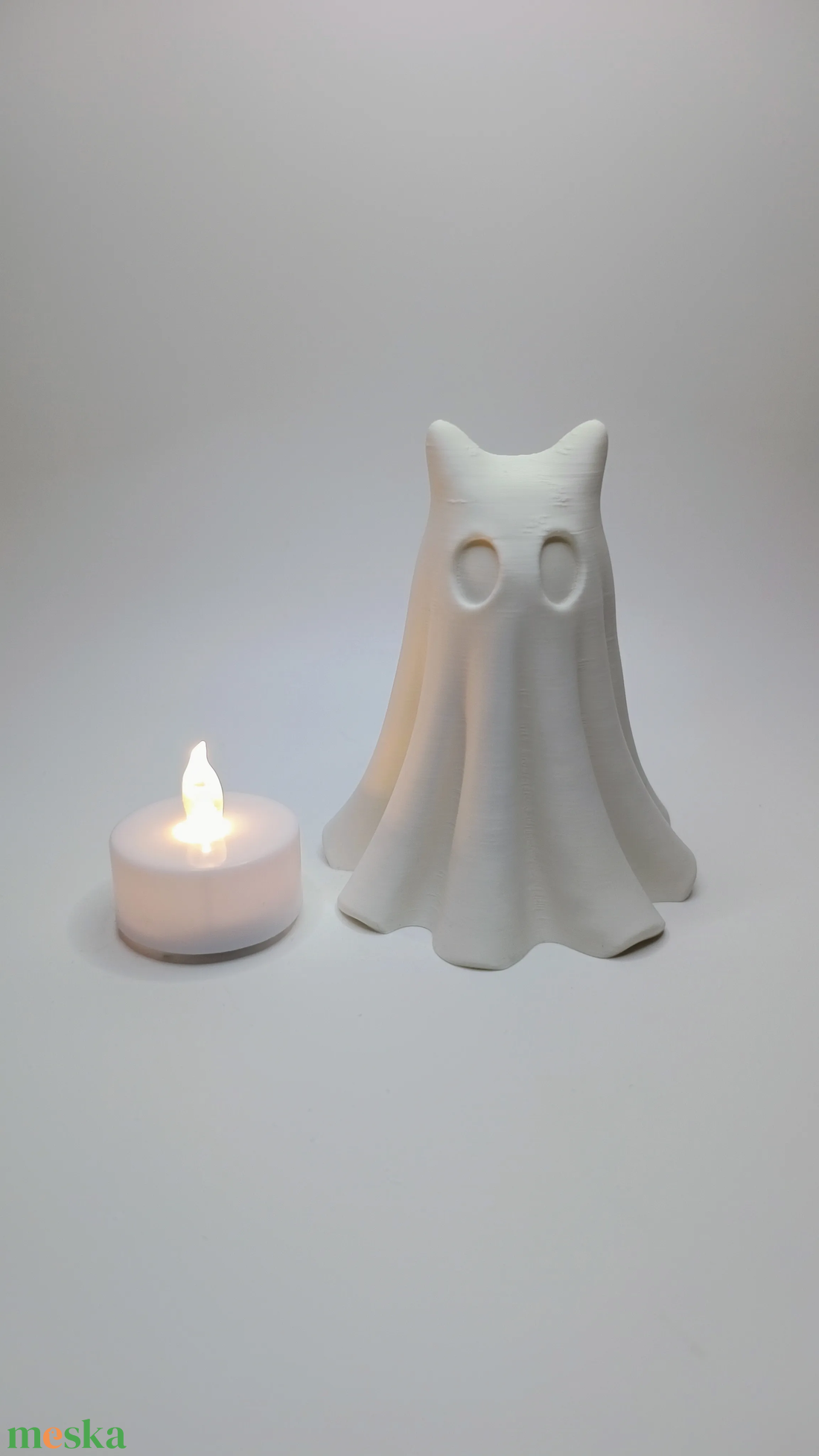Kicsi Világító Cuki Cicás Szellem Polcdísz - otthon & életmód - dekoráció - halloween - halloweeni dekoráció - Meska.hu