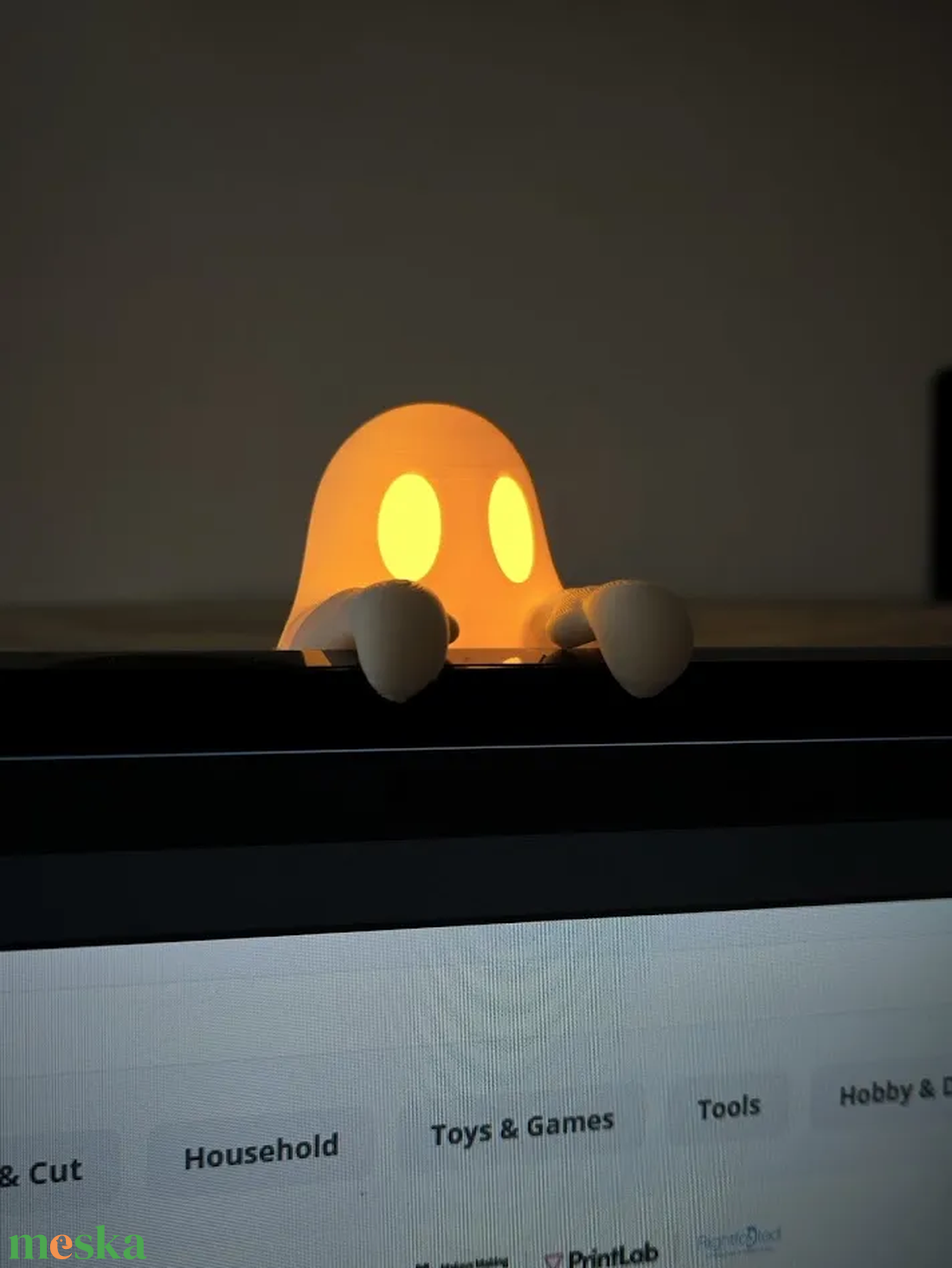 Kicsi Világító Szellem Monitor Dísz - otthon & életmód - dekoráció - halloween - halloweeni figurák - Meska.hu