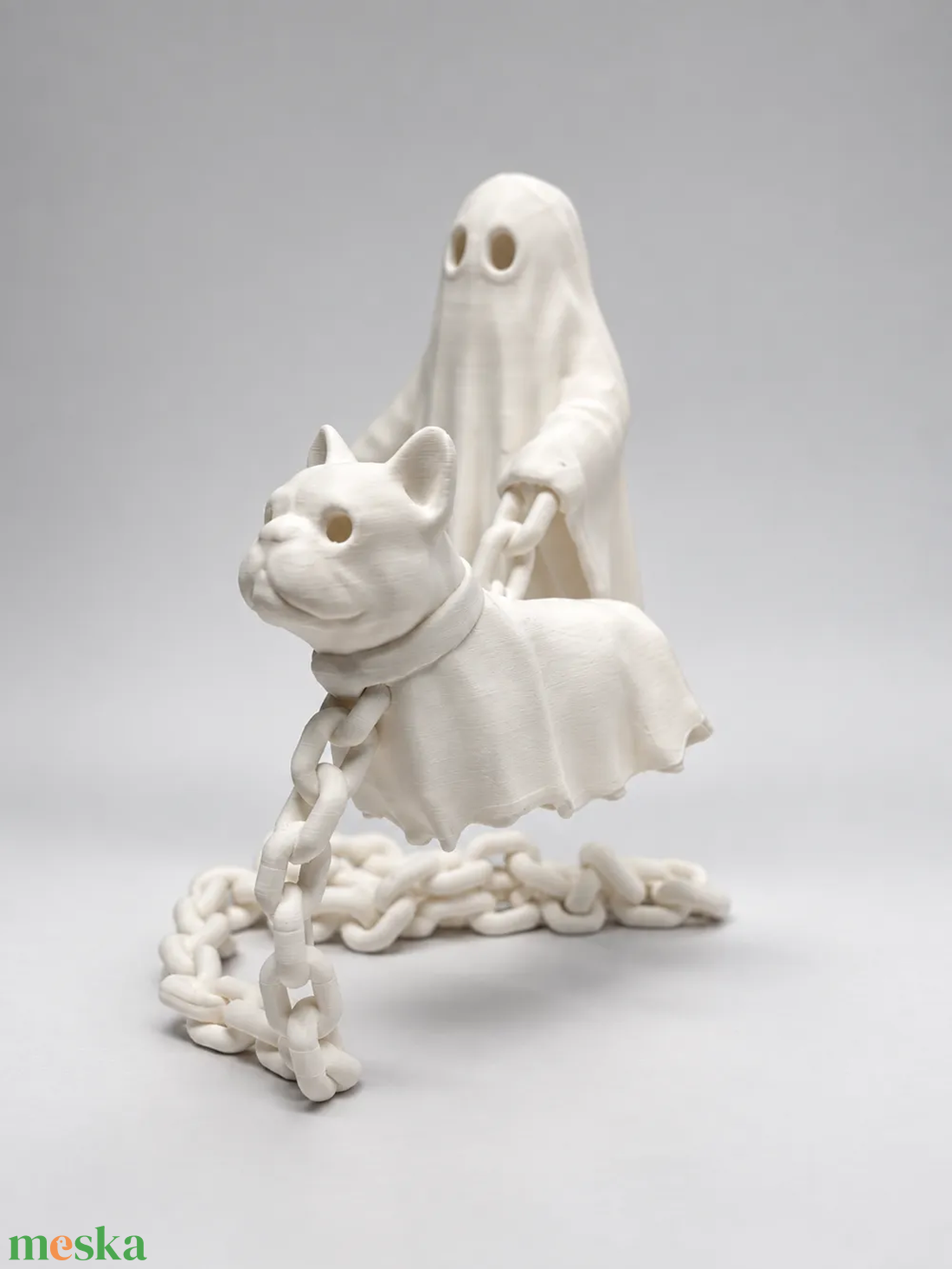 Világító Francia Bulldog Szellemmel - otthon & életmód - dekoráció - halloween - halloweeni figurák - Meska.hu