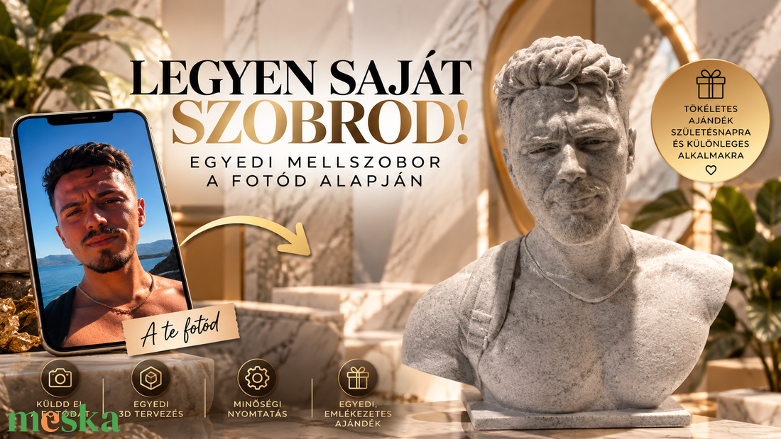 Egyedi mellszobor saját fotó alapján � Személyre szabott 3D szobor, egyedi ajándék - otthon & életmód - dekoráció - asztal és polc dekoráció - könyvszobor - Meska.hu
