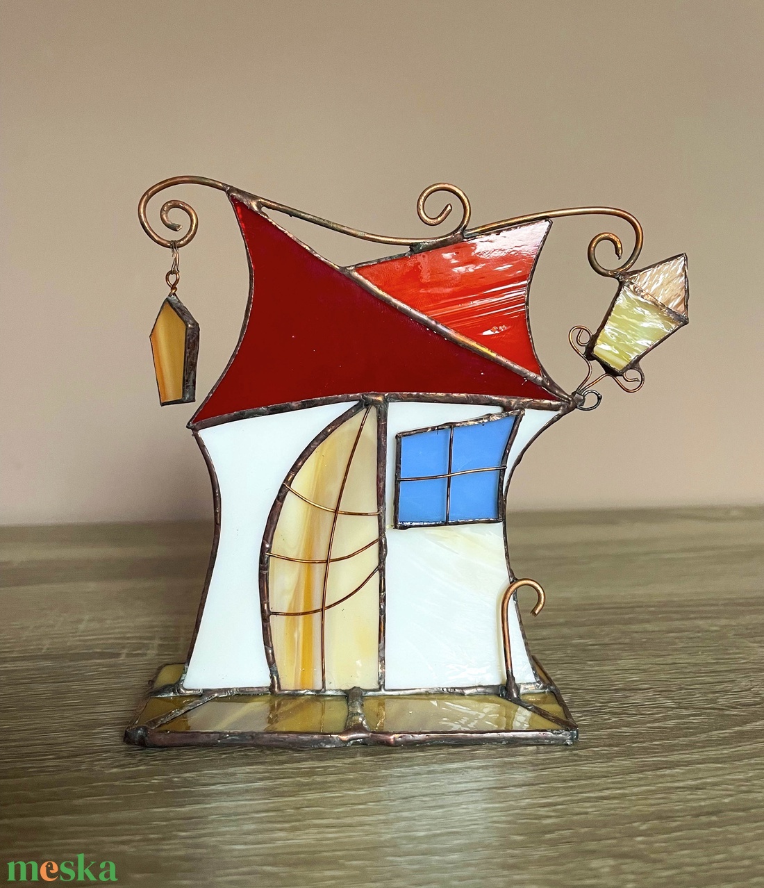Tiffany Manóházikó üvegdísz, asztaldísz - otthon & életmód - dekoráció - asztal és polc dekoráció - díszüveg - Meska.hu