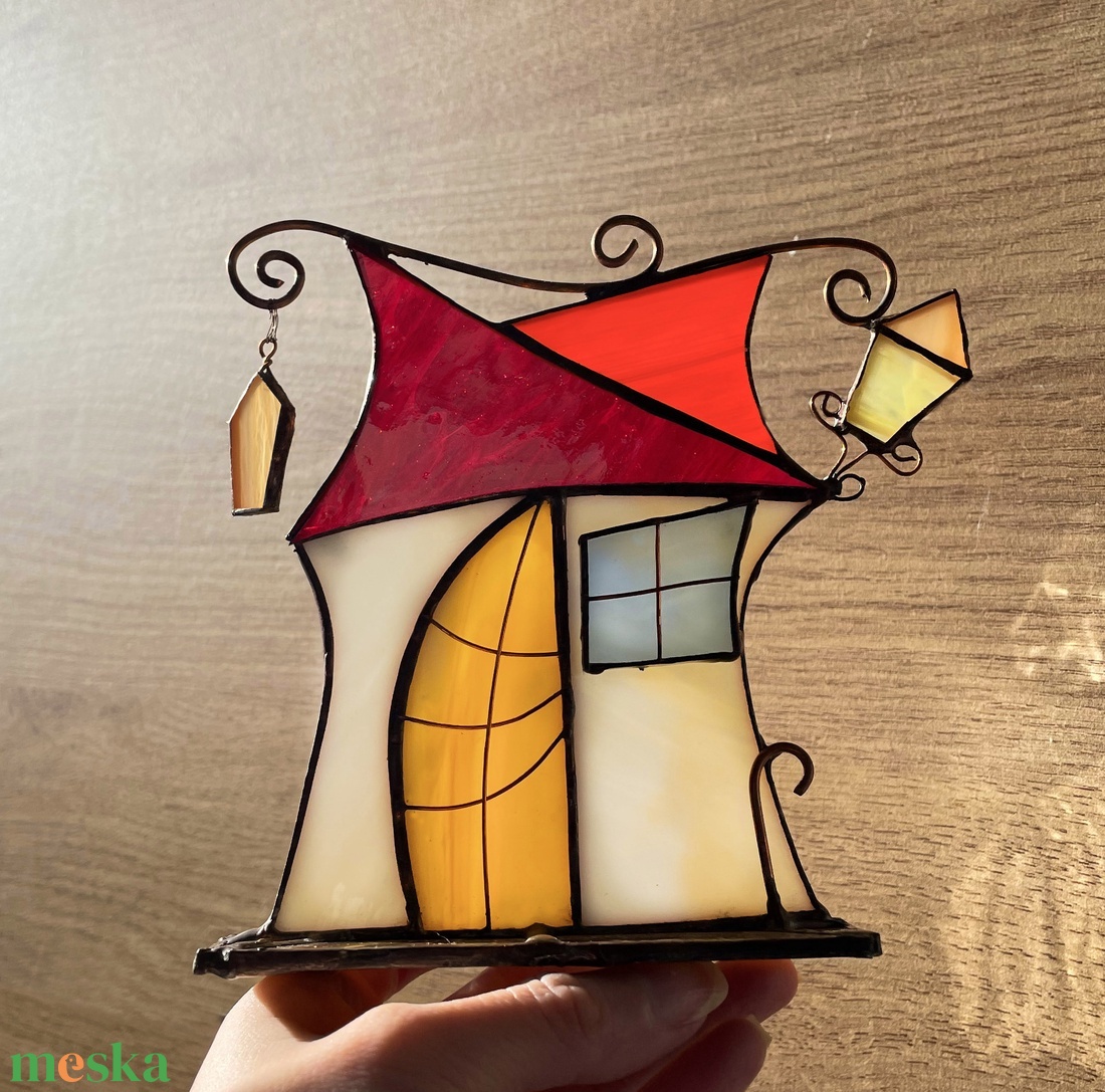 Tiffany Manóházikó üvegdísz, asztaldísz - otthon & életmód - dekoráció - asztal és polc dekoráció - díszüveg - Meska.hu