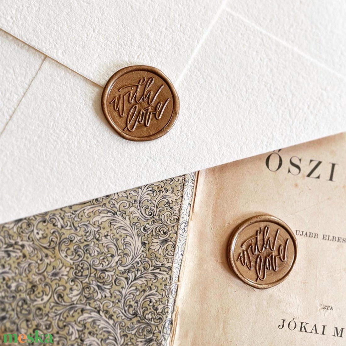 WITH LOVE - ELŐREGYÁRTOTT VIASZPECSÉT - esküvő - meghívó & kártya - meghívó - Meska.hu