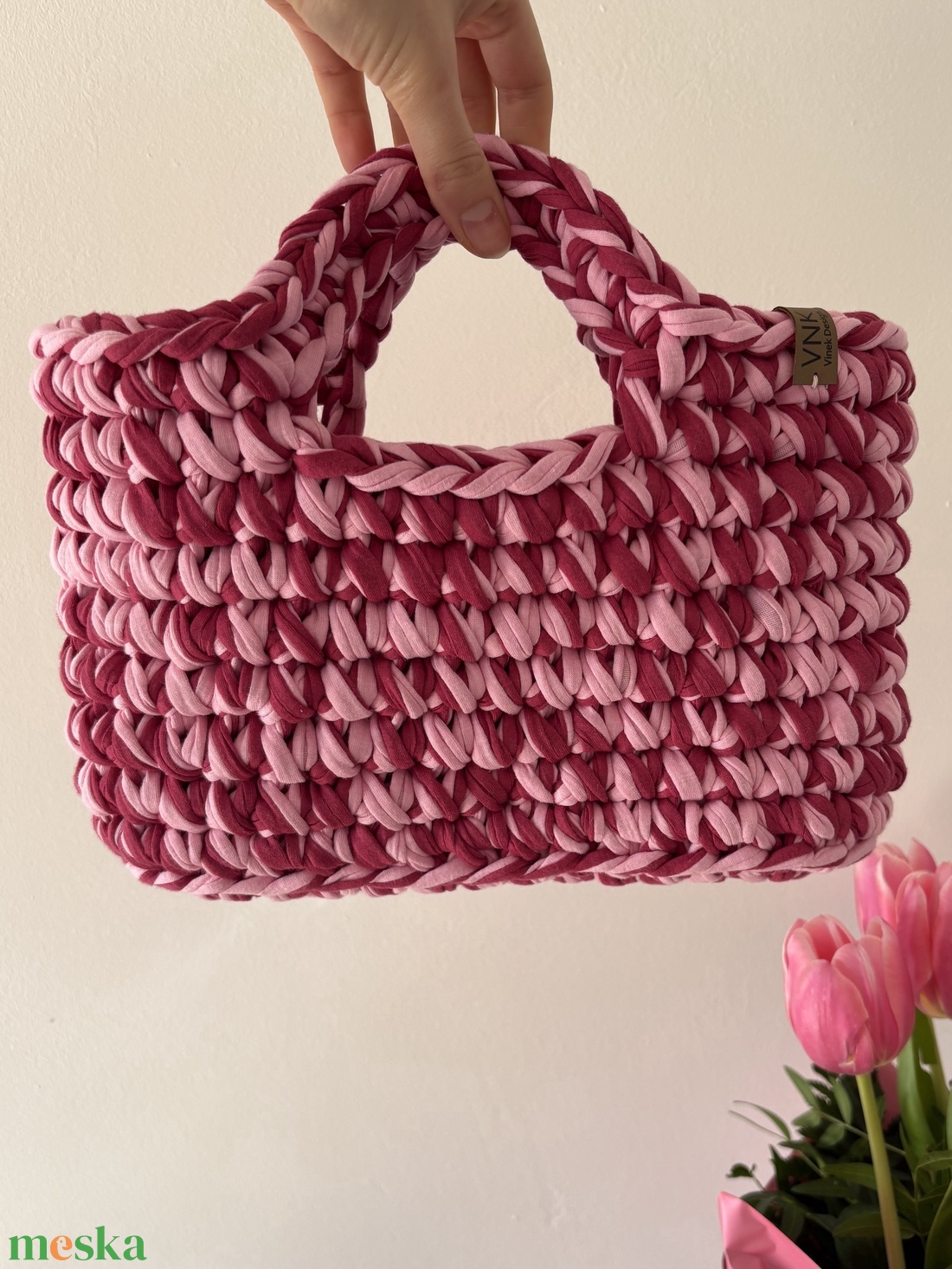 Peony horgolt kézitáska - táska & tok - kézitáska & válltáska - kézitáska - Meska.hu