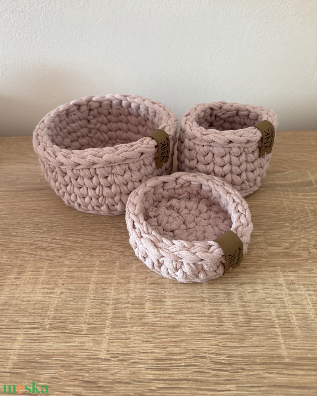 Horgolt tároló szett - otthon & életmód - tárolás & rendszerezés - tárolókosár - Meska.hu