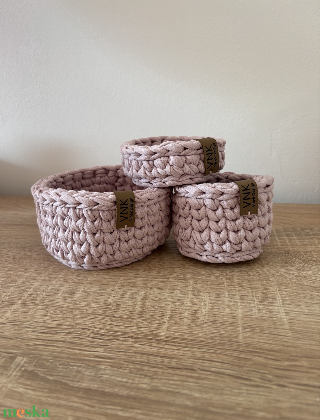 Horgolt tároló szett - otthon & életmód - tárolás & rendszerezés - tárolókosár - Meska.hu