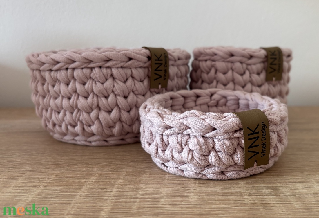 Horgolt tároló szett - otthon & életmód - tárolás & rendszerezés - tárolókosár - Meska.hu