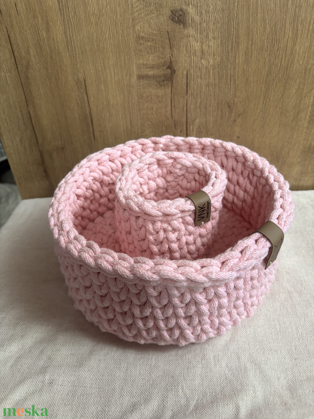 Horgolt tároló szett - otthon & életmód - tárolás & rendszerezés - tárolókosár - Meska.hu