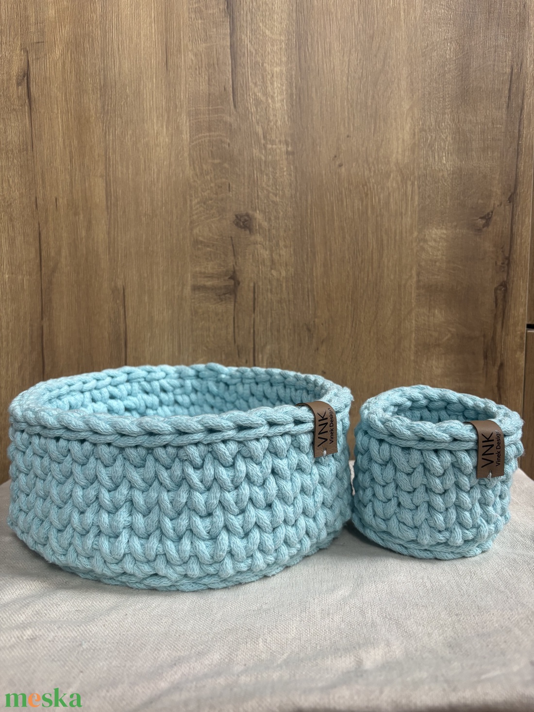 Horgolt tároló szett - otthon & életmód - tárolás & rendszerezés - tárolókosár - Meska.hu