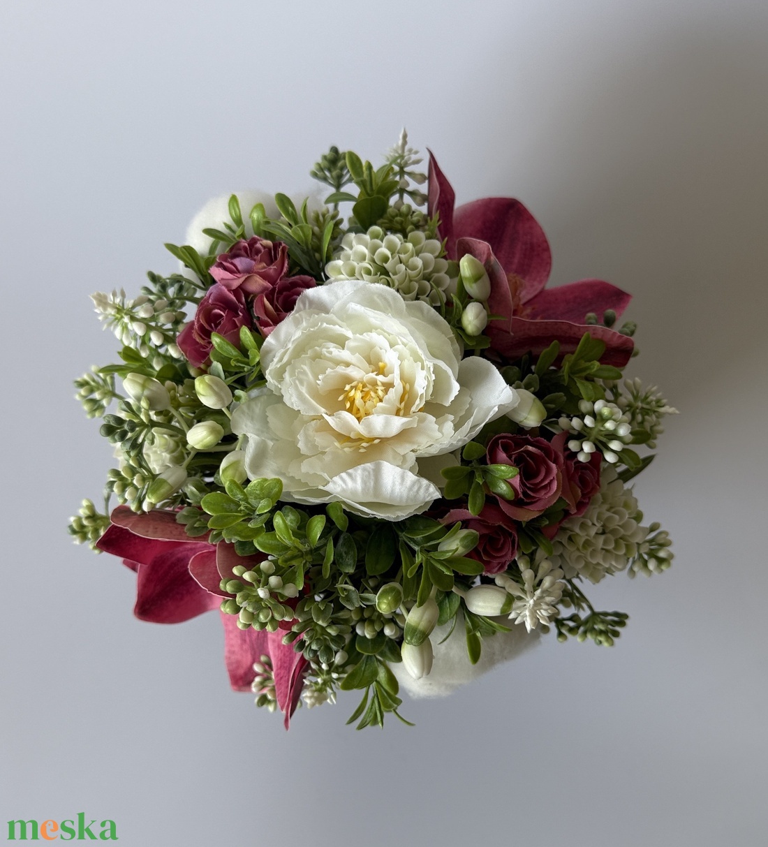 Tavaszi asztaldísz magnóliával és gyapotvirággal - otthon & életmód - dekoráció - asztal és polc dekoráció - asztaldísz - Meska.hu