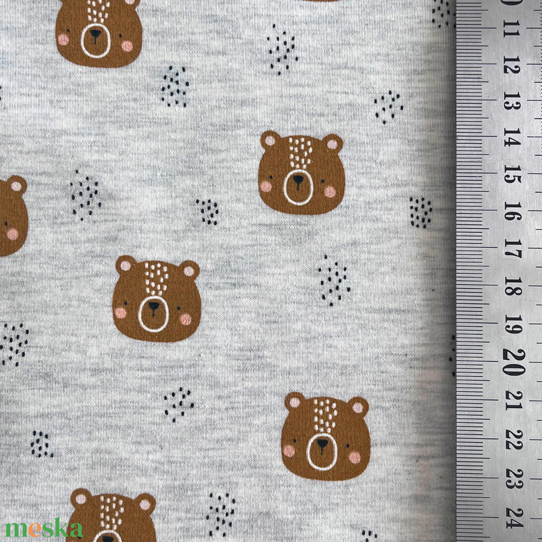 Poppy LITTLE BEAR designer és maci mintás jersey � Limitált anyagdarabok (OEKO-TEX) - kellékek & szerszámok - méteráru - anyagcsomag - Meska.hu