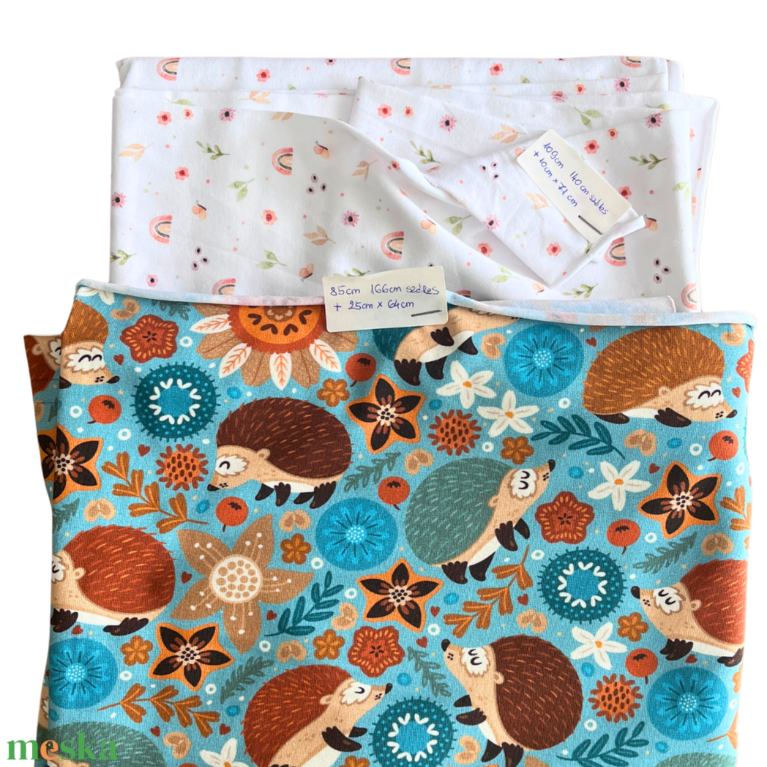 Designer süni mintás és virágos jersey � Limitált anyagdarabok (OEKO-TEX) - kellékek & szerszámok - méteráru - anyagcsomag - Meska.hu