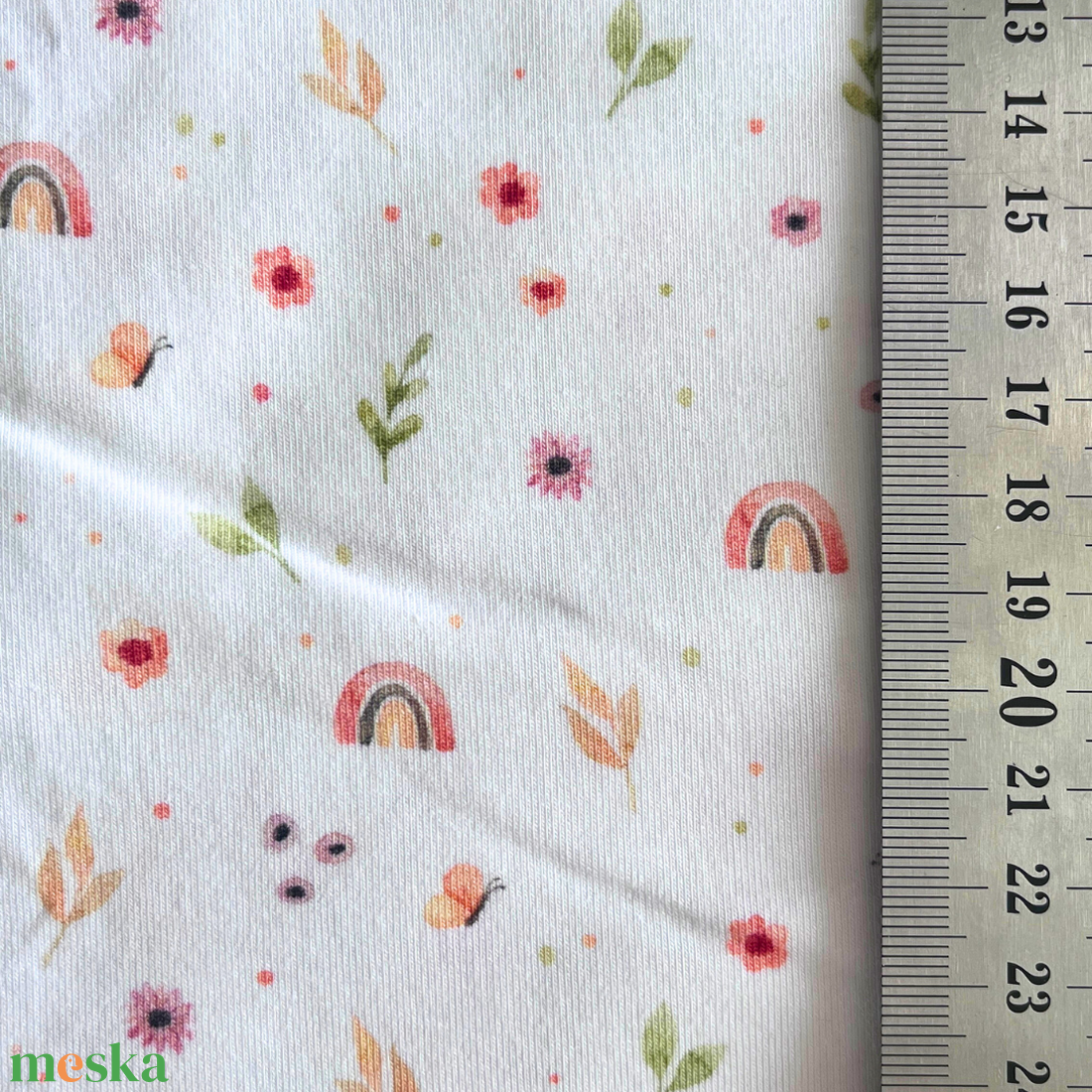 Designer süni mintás és virágos jersey � Limitált anyagdarabok (OEKO-TEX) - kellékek & szerszámok - méteráru - anyagcsomag - Meska.hu