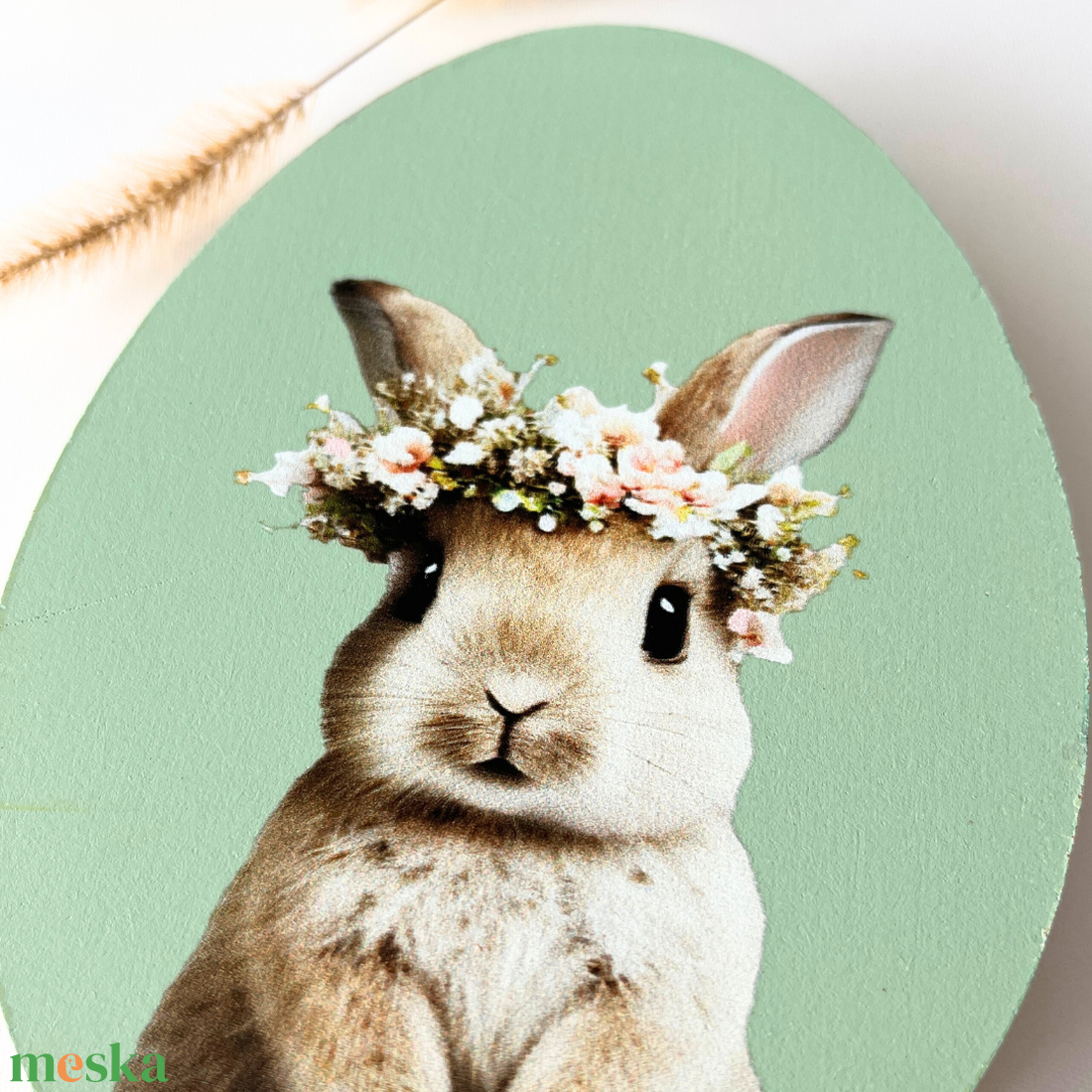 Húsvéti nyuszis farost tojás dekor - Rózsaszín / Türkiz - kellékek & szerszámok - dekorációs kellékek - egyéb kellékek - Meska.hu