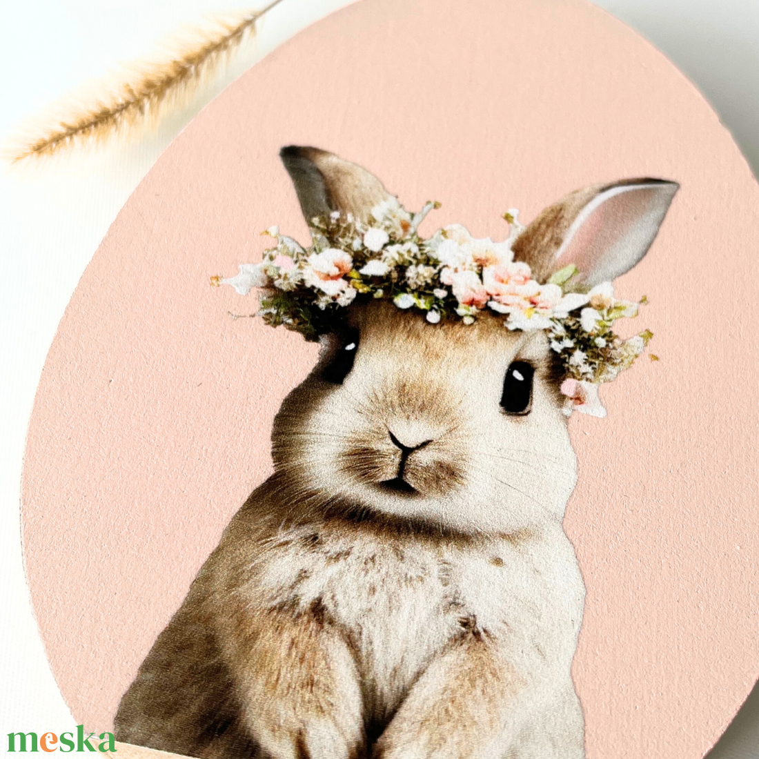 Húsvéti nyuszis farost tojás dekor - Rózsaszín / Türkiz - kellékek & szerszámok - dekorációs kellékek - egyéb kellékek - Meska.hu