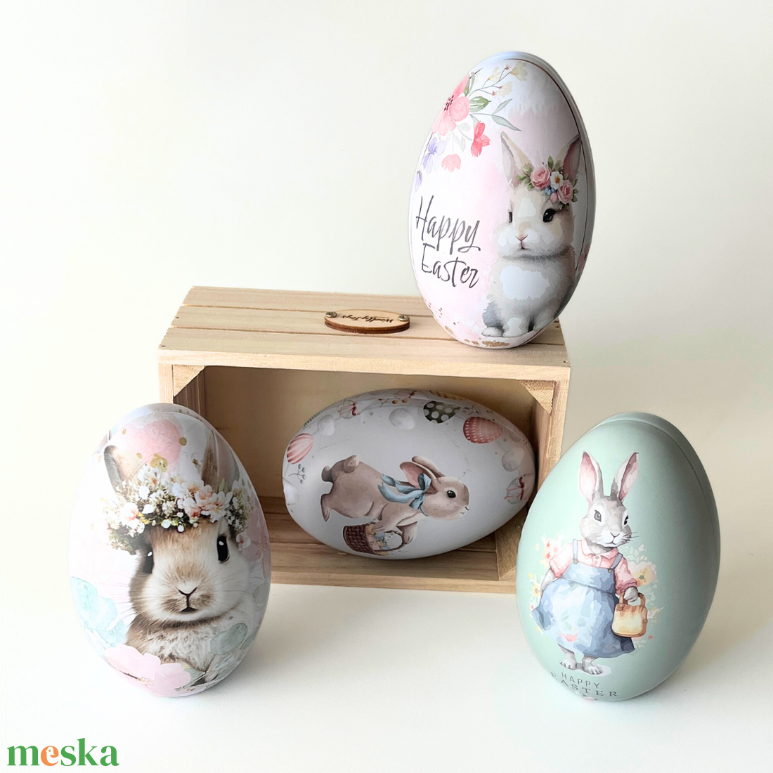 Fém nyitható húsvéti tojások meglepetésekhez - Többféle mintával - kellékek & szerszámok - dekorációs kellékek - egyéb kellékek - Meska.hu