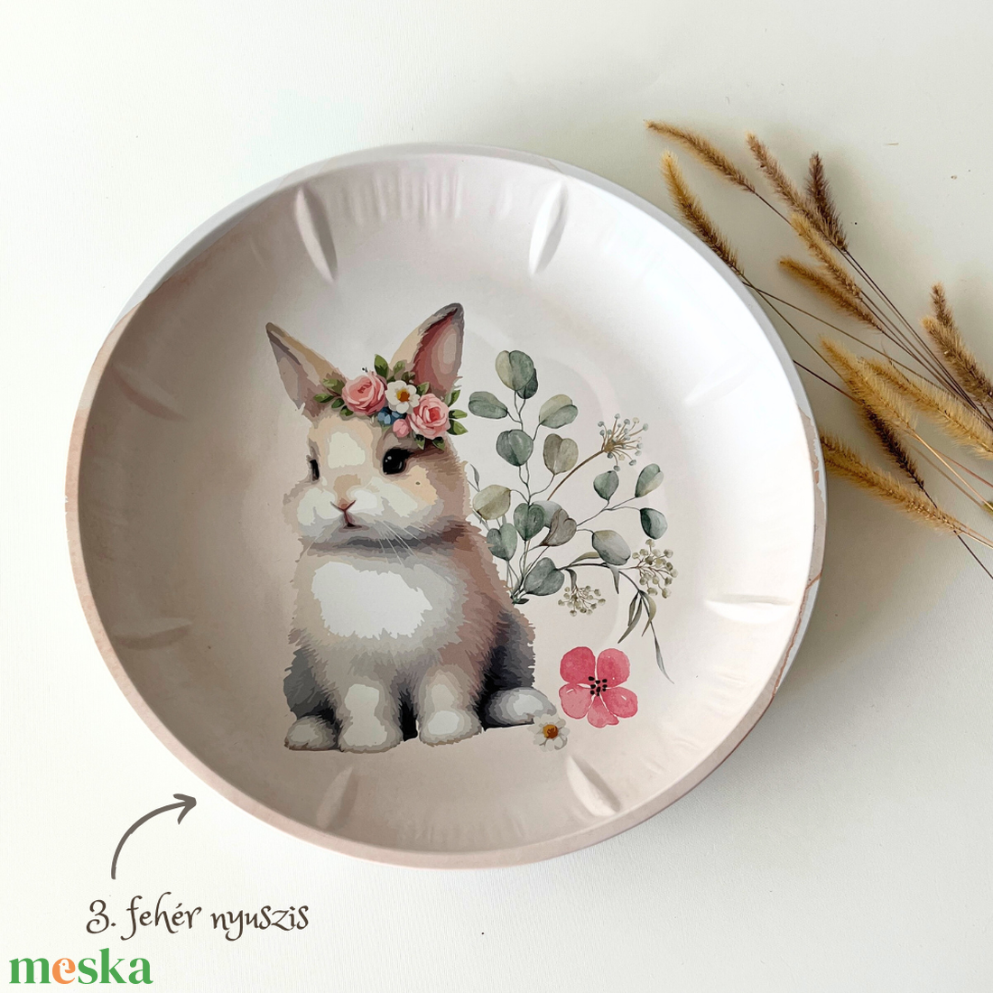 Dekor tányér fémből - Húsvéti mintákkal - kellékek & szerszámok - dekorációs kellékek - egyéb kellékek - Meska.hu