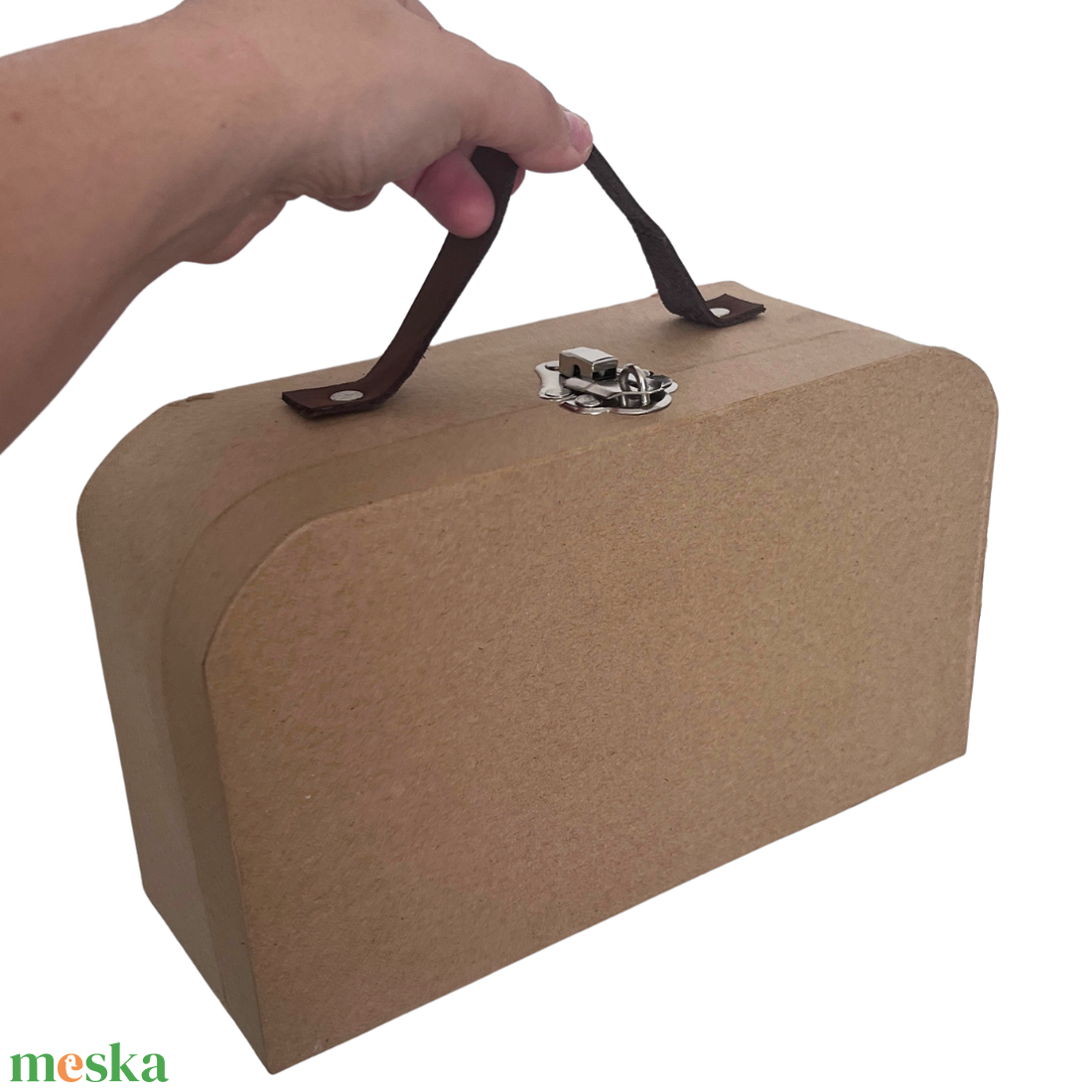 Dekorálható papír bőrönd bőr fogantyúval  - kellékek & szerszámok - vegyes alapanyag - egyéb alapanyag - Meska.hu