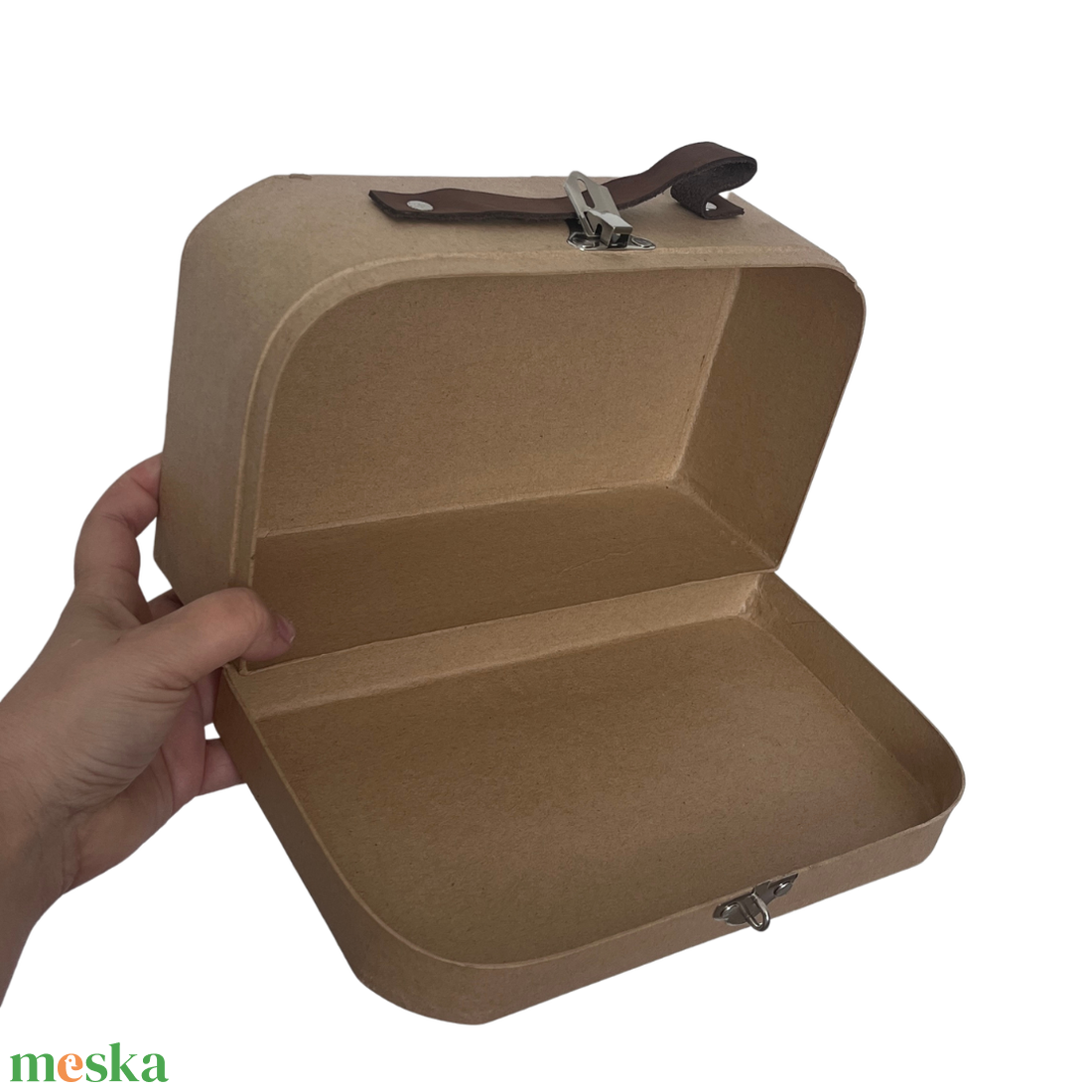 Dekorálható papír bőrönd bőr fogantyúval  - kellékek & szerszámok - vegyes alapanyag - egyéb alapanyag - Meska.hu