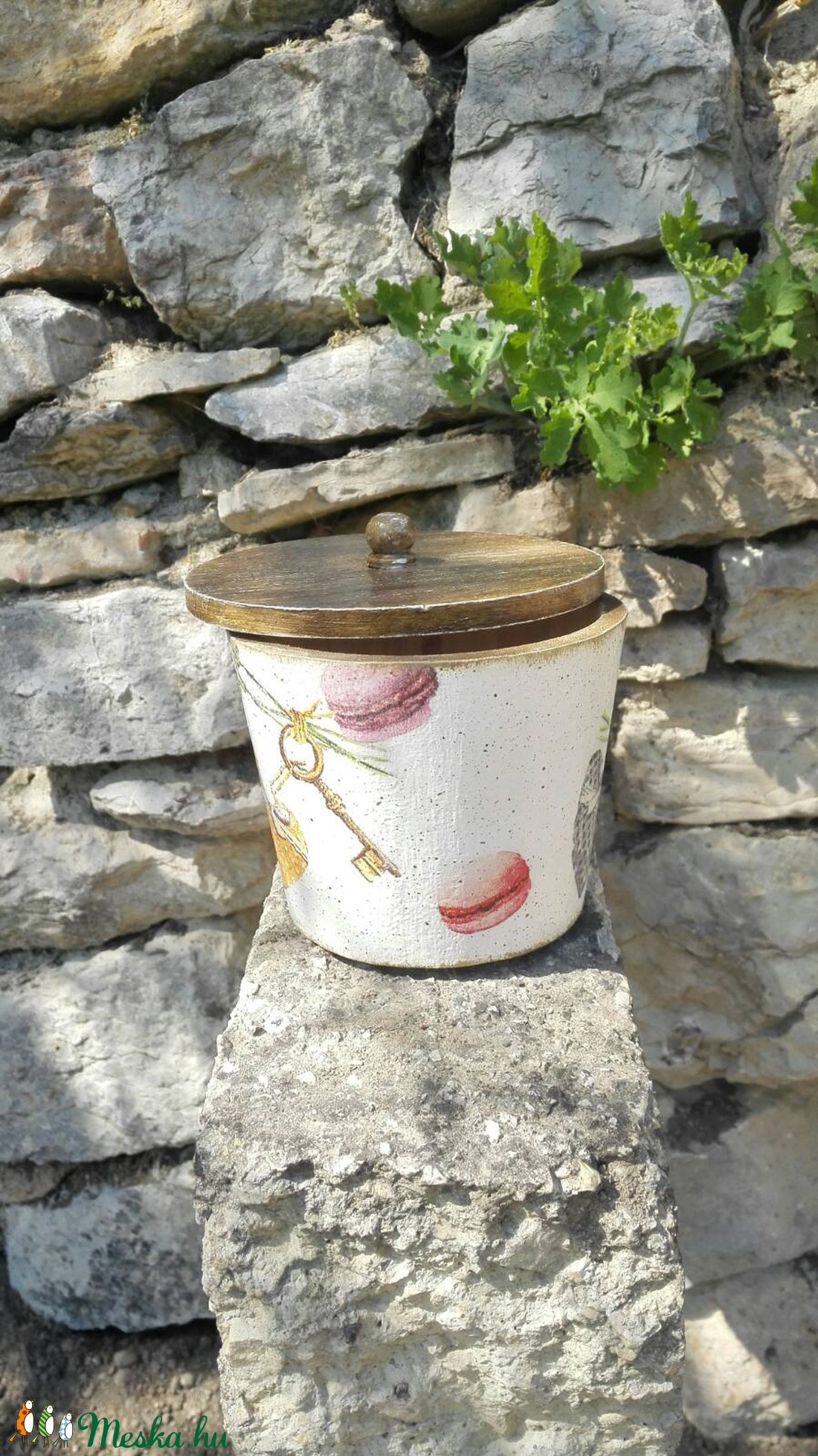 Vintage macaron és levendula mintás tároló doboz/cukortartó/kávétartó/keksz tartó - - Meska.hu Vintage macaron és levendula mintás tároló doboz/cukortartó/kávétartó/keksz tartó - - Meska.hu