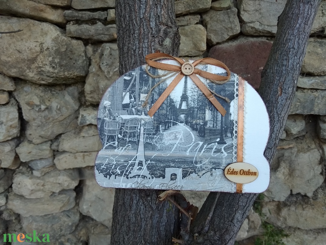 Vintage Párizs motívumos ajtódísz/lakásdekoráció - otthon & életmód - dekoráció - ajtó- és ablak dekoráció - ajtódísz & kopogtató - Meska.hu
