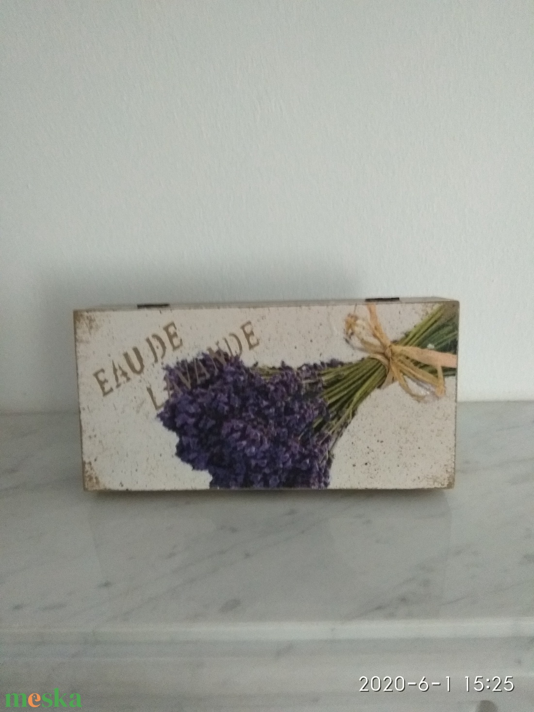  Vintage csokros levendulás ékszertartó doboz/varrós doboz - ékszer - ékszertartó - ékszerdoboz - Meska.hu