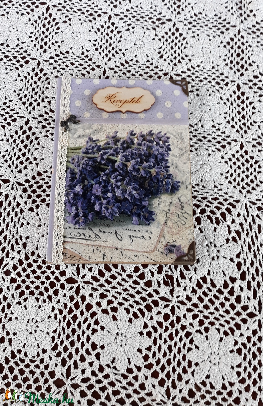 Receptfüzet csokros levendula mintával a vintage jegyében - otthon & életmód - konyhafelszerelés, tálalás - Meska.hu Receptfüzet csokros levendula mintával a vintage jegyében - otthon & életmód - konyhafelszerelés, tálalás - Meska.hu