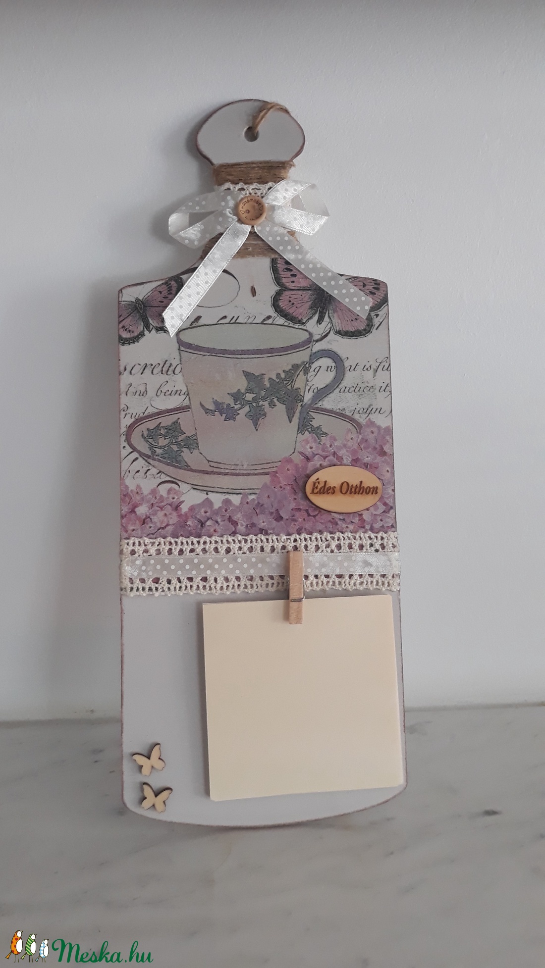 Vintage mintás üzenő tábla Édes otthon  felirattal - otthon & életmód - dekoráció - Meska.hu