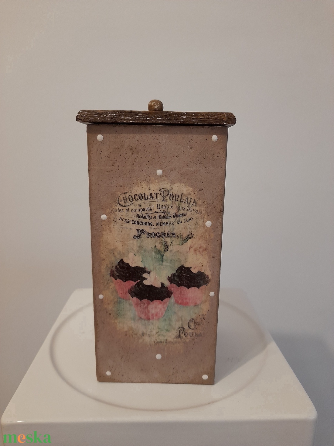  Vintage muffin mintás tároló doboz/cukortartó/kávétartó/keksz tartó - otthon & életmód - konyhafelszerelés, tálalás - konyhai tárolás - tea & kávé tárolás - Meska.hu