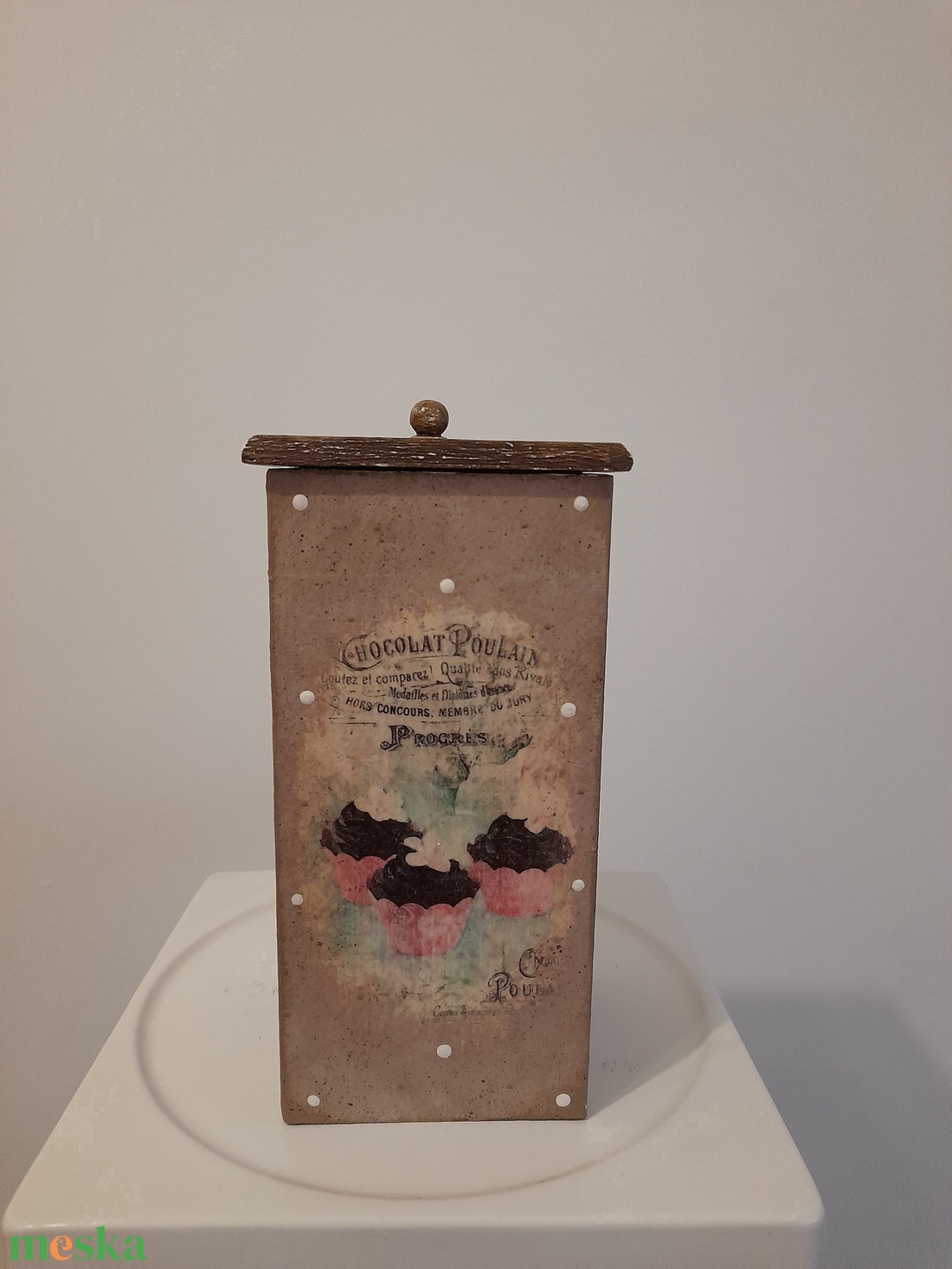  Vintage muffin mintás tároló doboz/cukortartó/kávétartó/keksz tartó - otthon & életmód - konyhafelszerelés, tálalás - konyhai tárolás - tea & kávé tárolás - Meska.hu