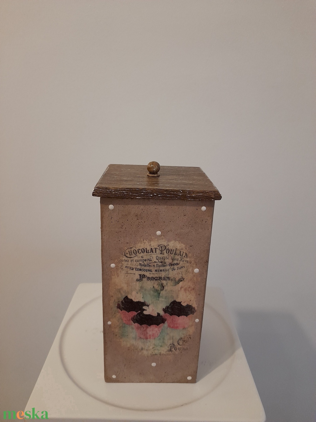  Vintage muffin mintás tároló doboz/cukortartó/kávétartó/keksz tartó - otthon & életmód - konyhafelszerelés, tálalás - konyhai tárolás - tea & kávé tárolás - Meska.hu