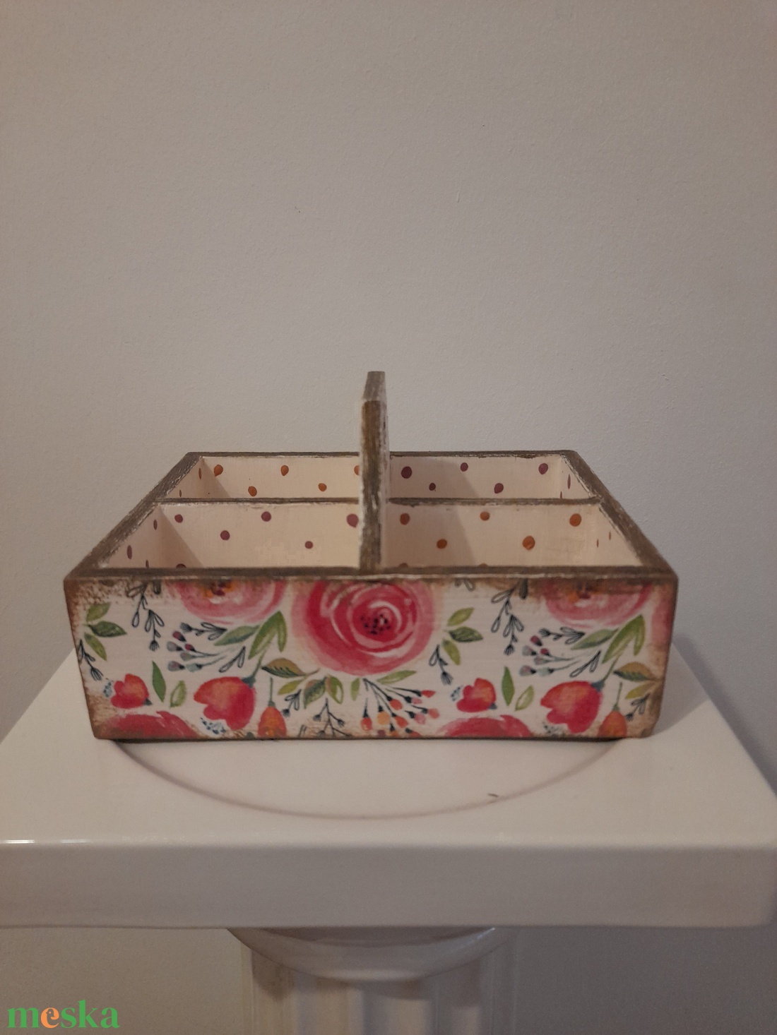 Fa asztali tároló/ teafiltertartó / ékszertartó mintás - otthon & életmód - konyhafelszerelés, tálalás - konyhai tárolás - tea & kávé tárolás - Meska.hu