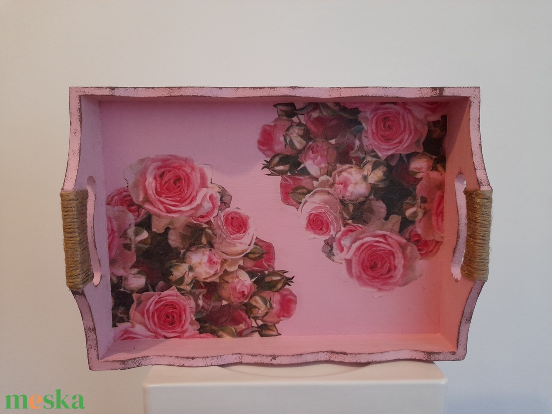 Vintage stílusú rózsás tálca fából - otthon & életmód - konyhafelszerelés, tálalás - tálalás - tálca - Meska.hu Vintage stílusú rózsás tálca fából - otthon & életmód - konyhafelszerelés, tálalás - tálalás - tálca - Meska.hu