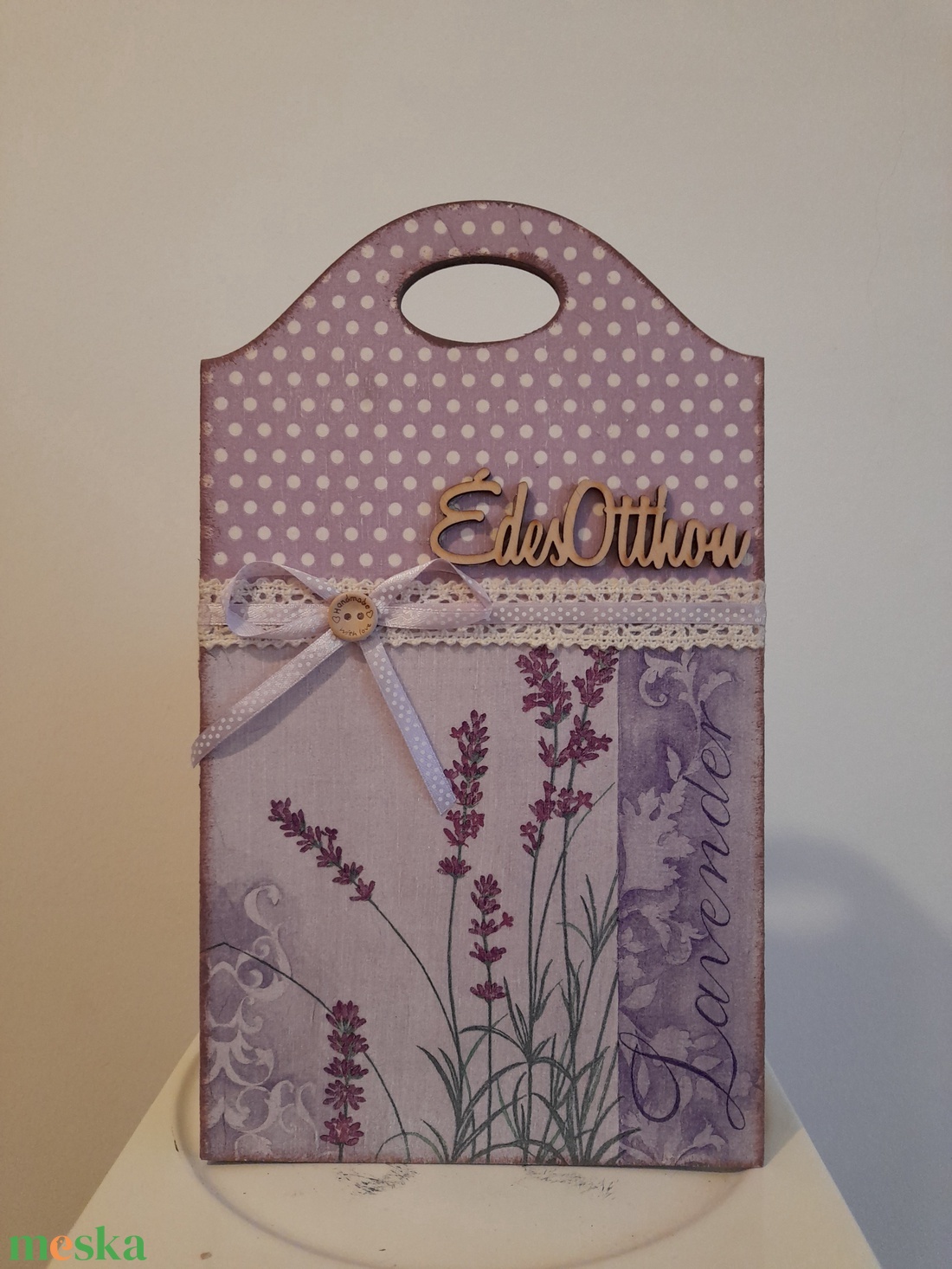 Vintag levendulás fali vagy ajtódísz - otthon & életmód - dekoráció - ajtó- és ablak dekoráció - ajtódísz & kopogtató - Meska.hu