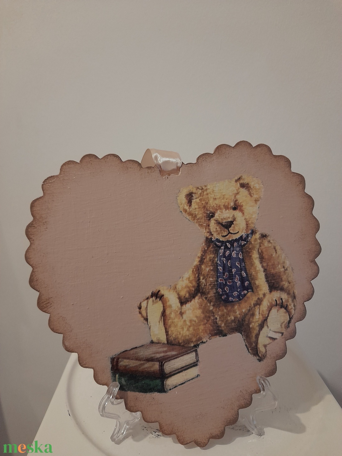 Vintage mintájú macis fali vagy ajtódísz gyerekszobába- felírattal - otthon & életmód - dekoráció - ajtó- és ablak dekoráció - ajtódísz & kopogtató - Meska.hu