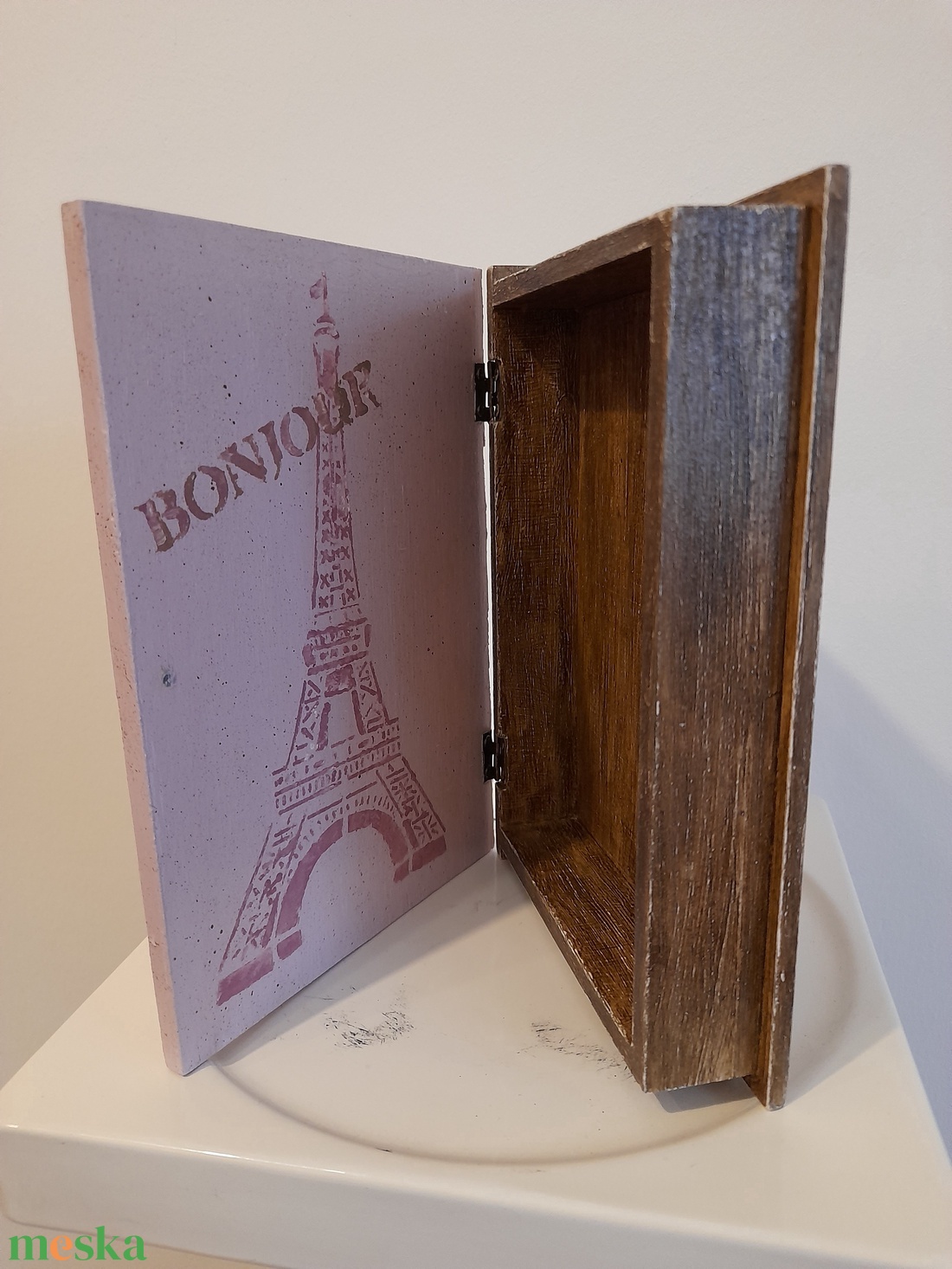  Vintage  rózsás ékszertartó doboz/varrós doboz könyv formájú - ékszer - ékszertartó - ékszerdoboz - Meska.hu