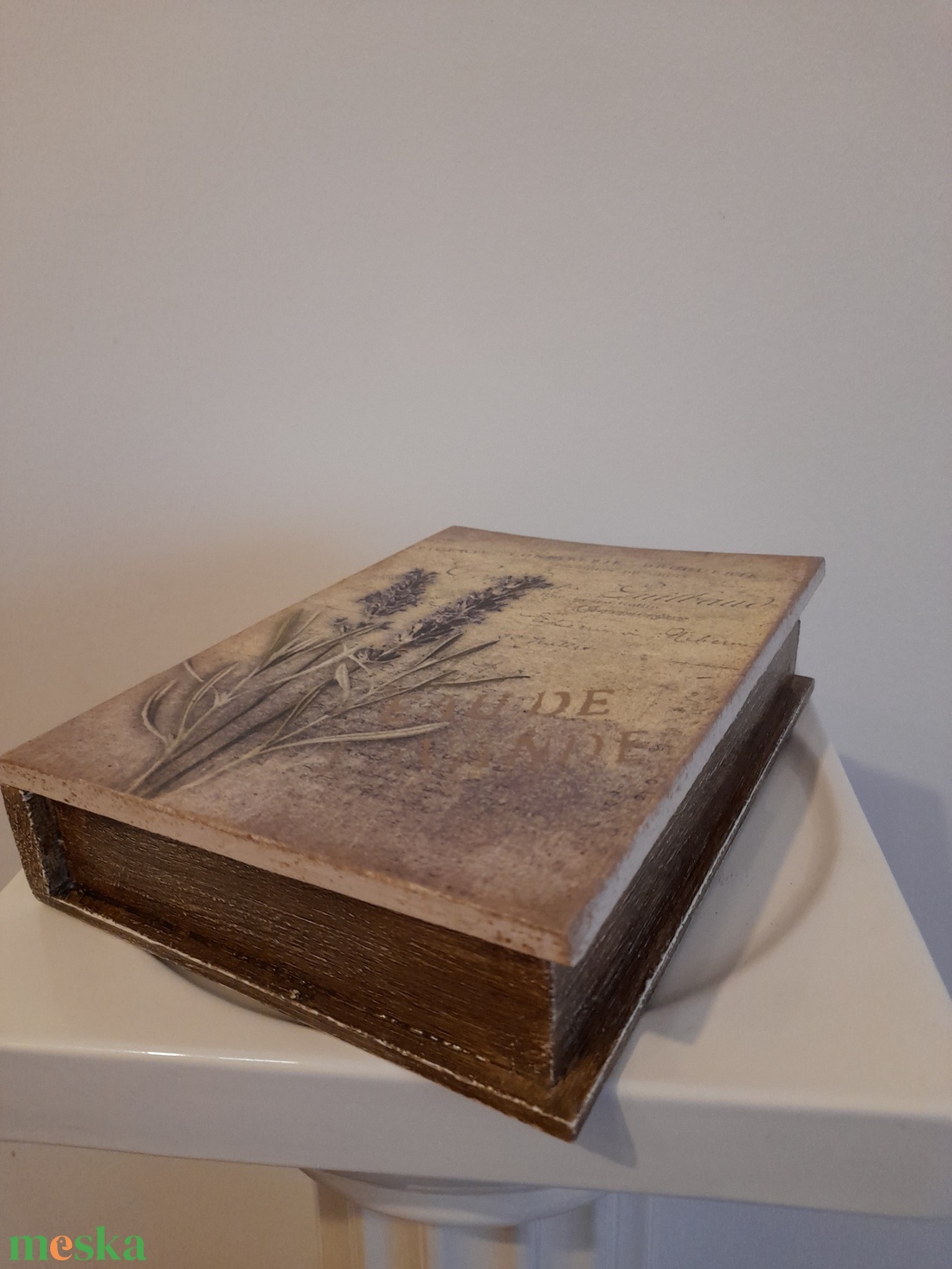  Vintage  stílusú levendula mintás doboz - ékszer - ékszertartó - ékszerdoboz - Meska.hu