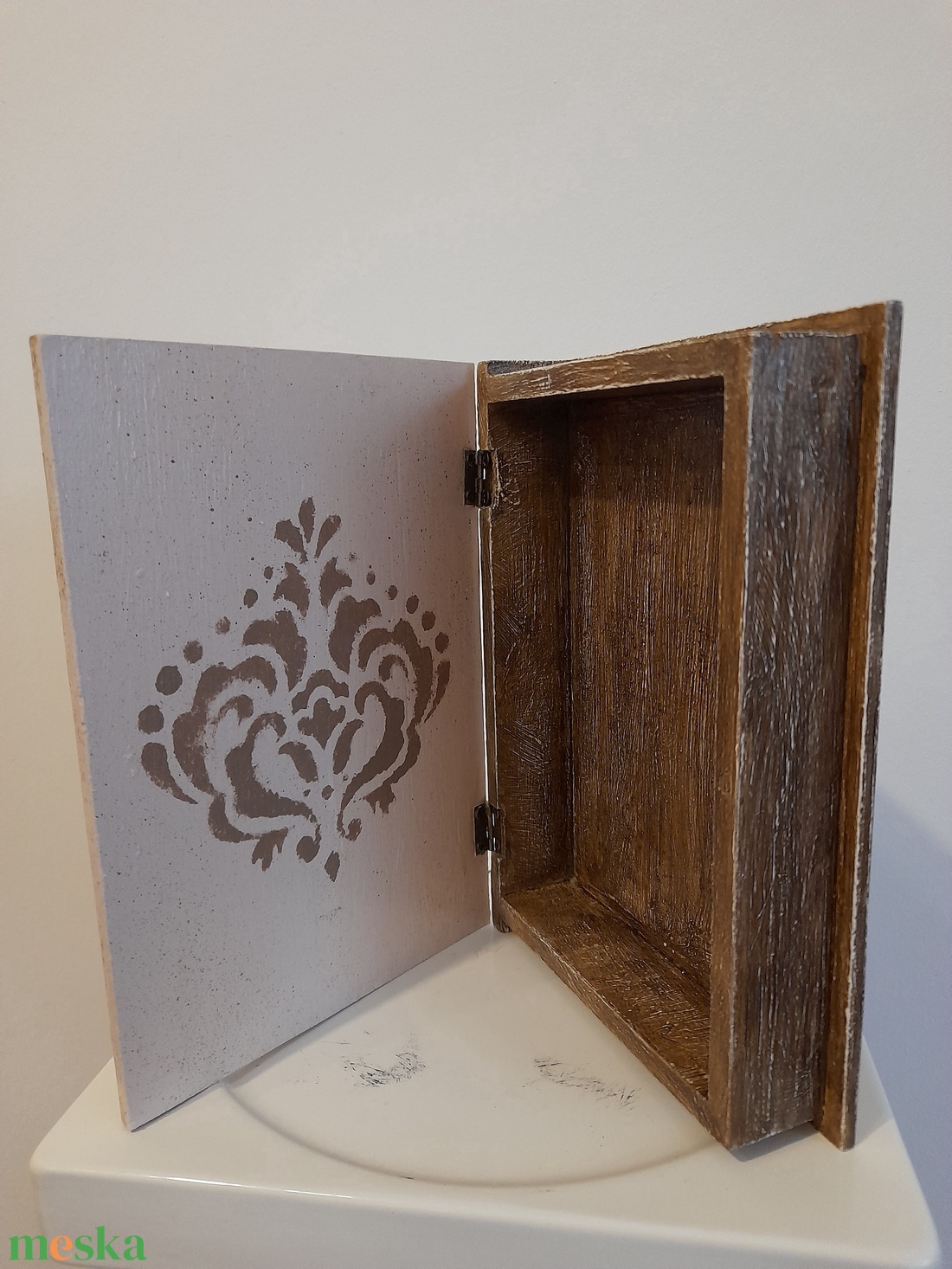  Vintage  stílusú levendula mintás doboz - ékszer - ékszertartó - ékszerdoboz - Meska.hu