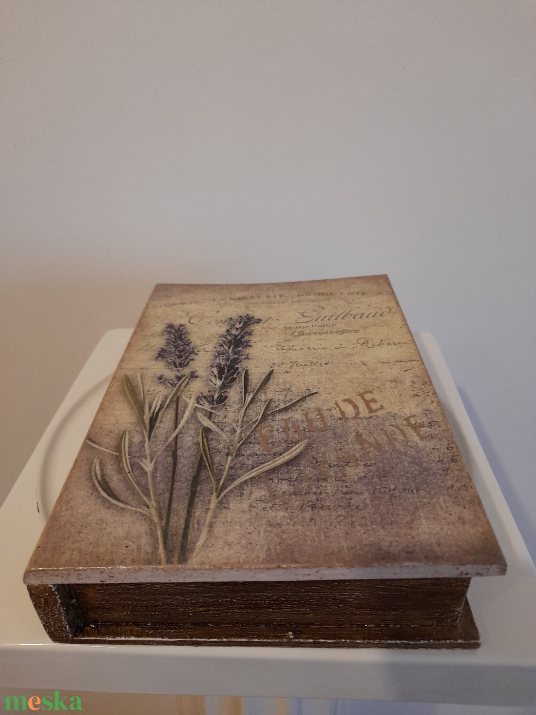  Vintage  stílusú levendula mintás doboz - ékszer - ékszertartó - ékszerdoboz - Meska.hu