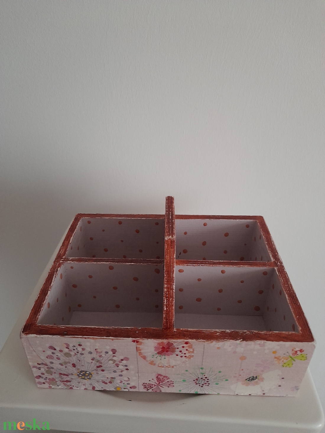 Fa asztali tároló/ teafiltertartó / ékszertartó mintás - otthon & életmód - konyhafelszerelés, tálalás - konyhai tárolás - tea & kávé tárolás - Meska.hu