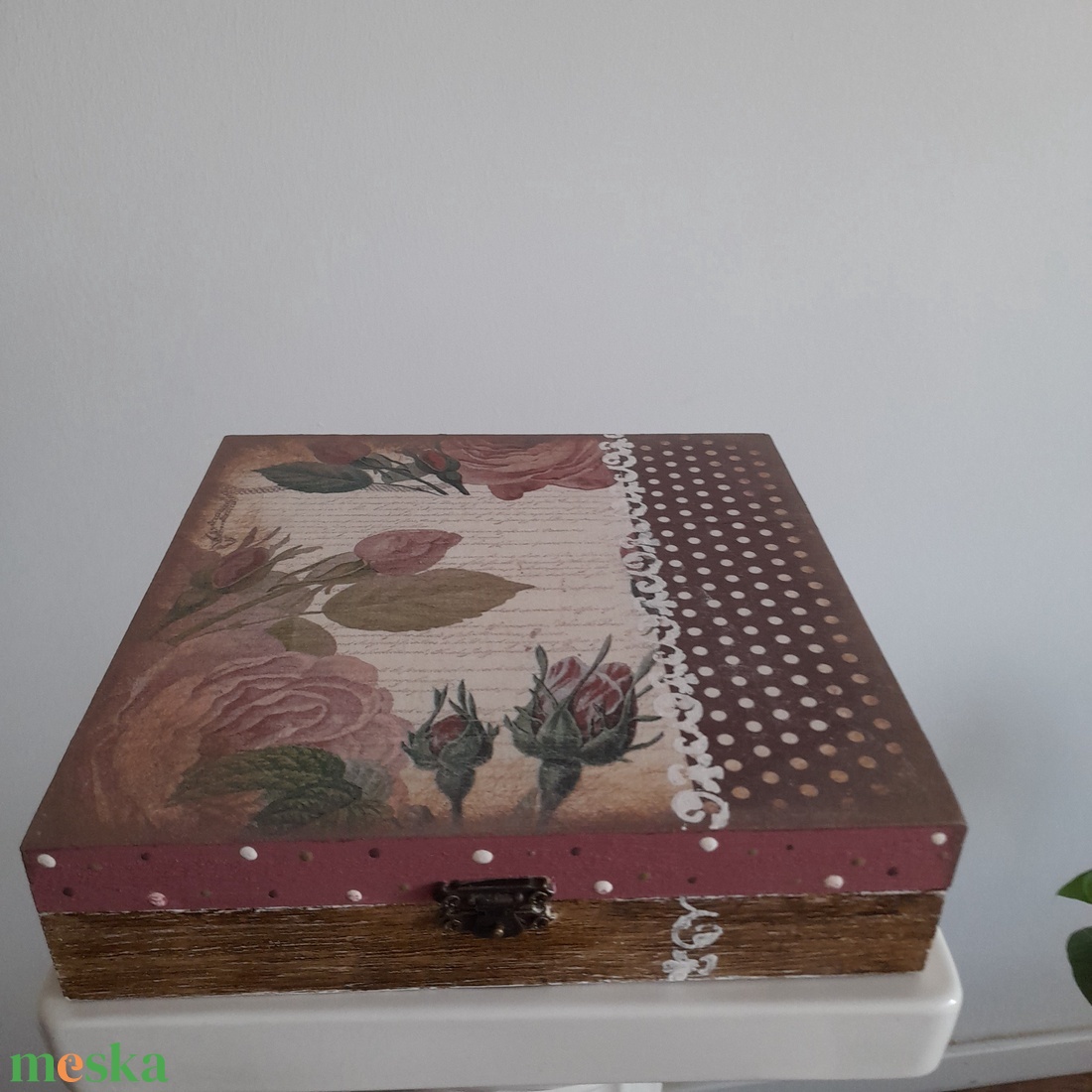  Vintage  stílusú nagy méretű  tároló doboz/ varrós doboz - ékszer - ékszertartó - ékszerdoboz - Meska.hu