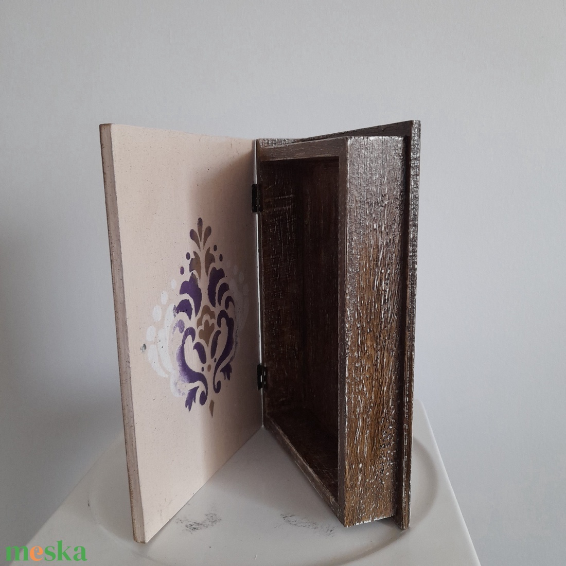  Vintage  stílusú levendula mintás doboz - ékszer - ékszertartó - ékszerdoboz - Meska.hu