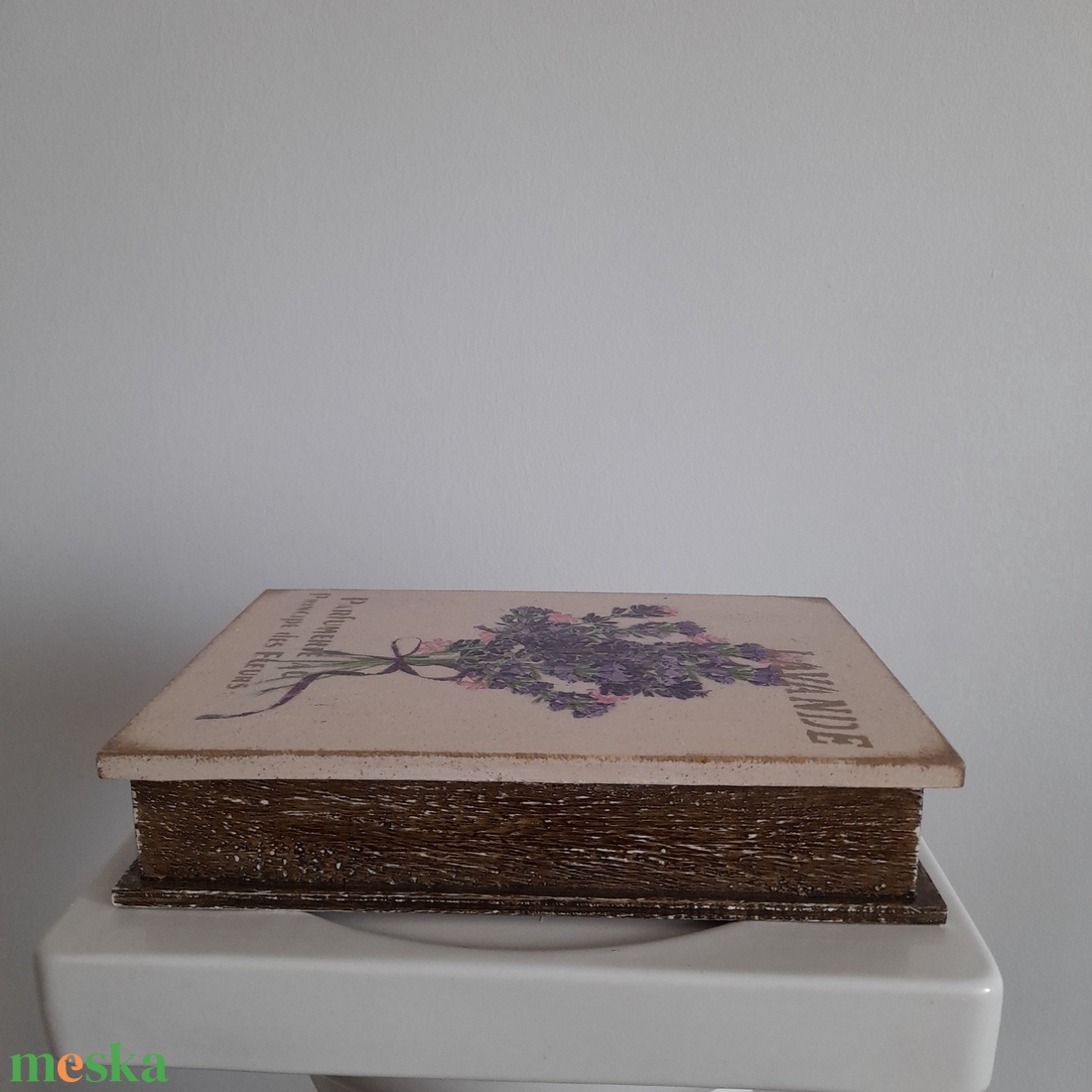  Vintage  stílusú levendula mintás doboz - ékszer - ékszertartó - ékszerdoboz - Meska.hu