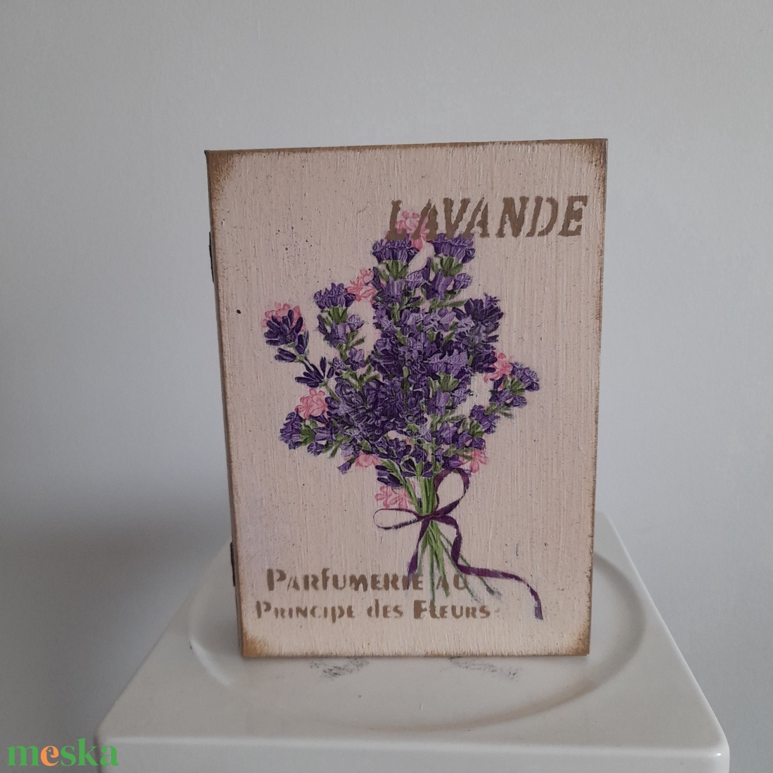  Vintage  stílusú levendula mintás doboz - ékszer - ékszertartó - ékszerdoboz - Meska.hu
