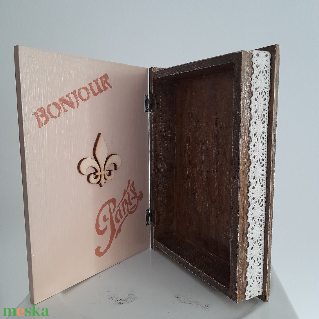  Vintage  párizsi mints ékszertartó doboz/varrós doboz könyv formájú - ékszer - ékszertartó - ékszerdoboz - Meska.hu