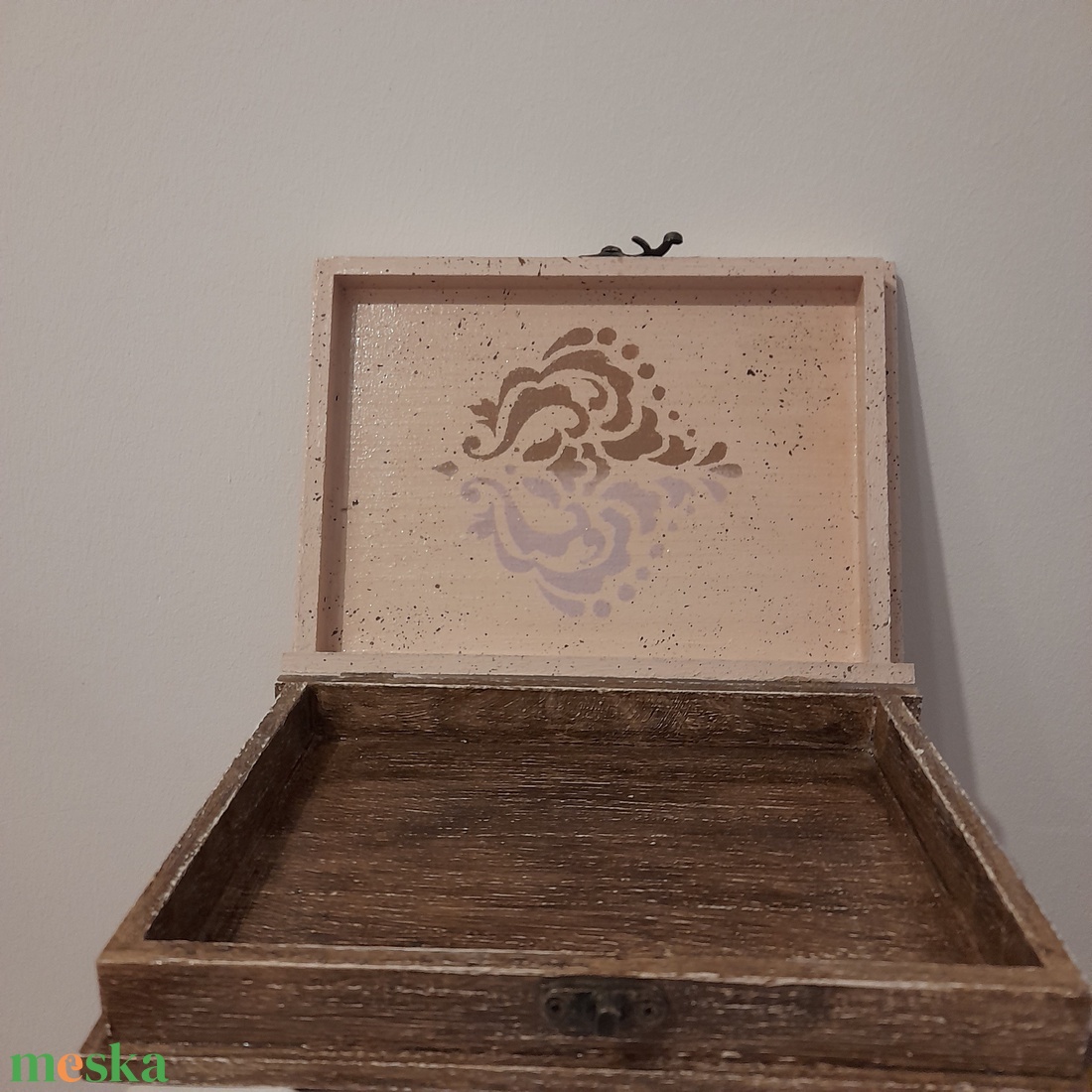  Vintage  levendulás ékszertartó doboz/varrós doboz könyv formájú - ékszer - ékszertartó - ékszerdoboz - Meska.hu