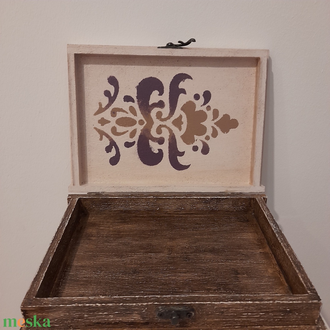  Vintage  levendulás ékszertartó doboz/varrós doboz könyv formájú - ékszer - ékszertartó - ékszerdoboz - Meska.hu