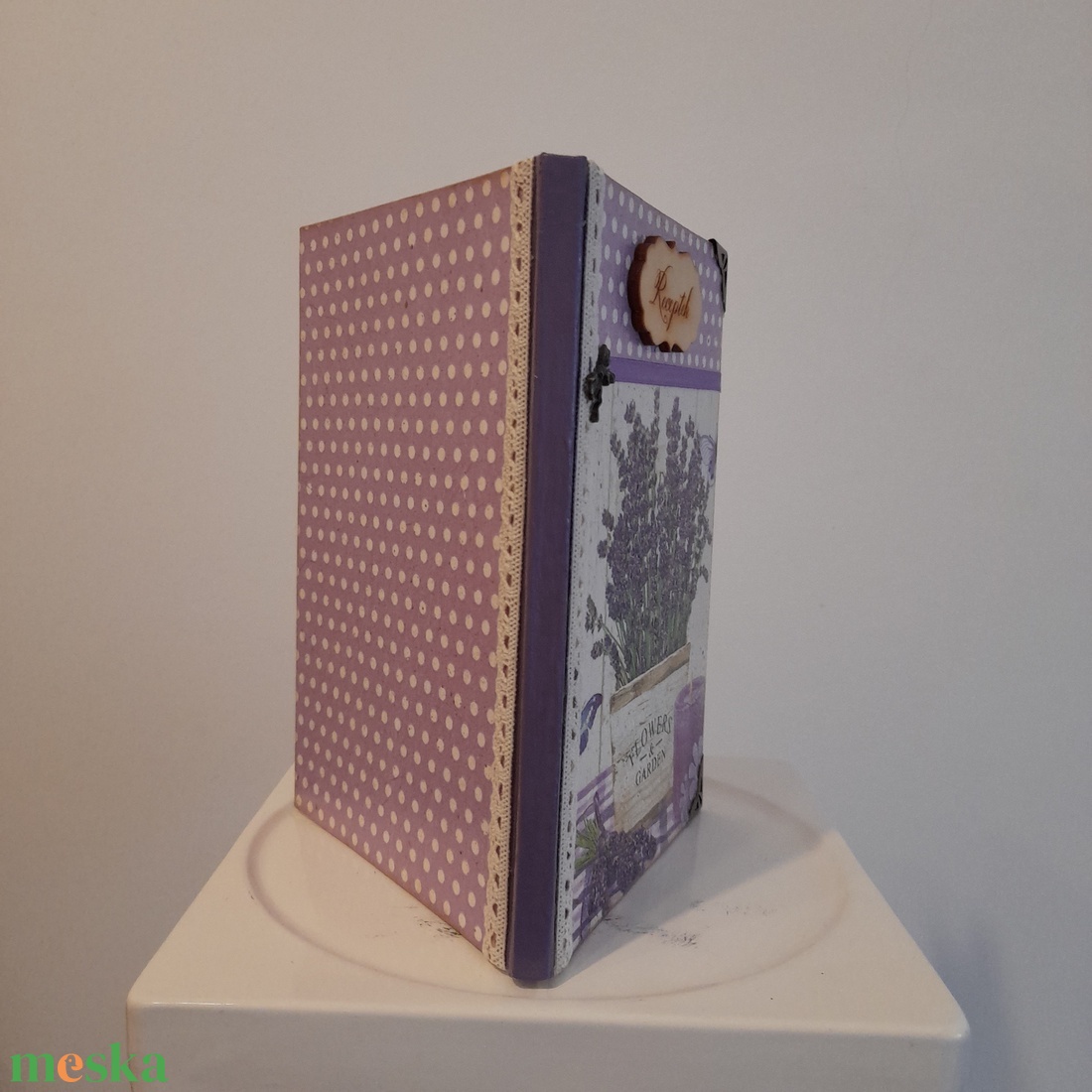 Receptfüzet levendulás mintával a vintage jegyében - otthon & életmód - konyhafelszerelés, tálalás - sütés, főzés - receptfüzet - Meska.hu